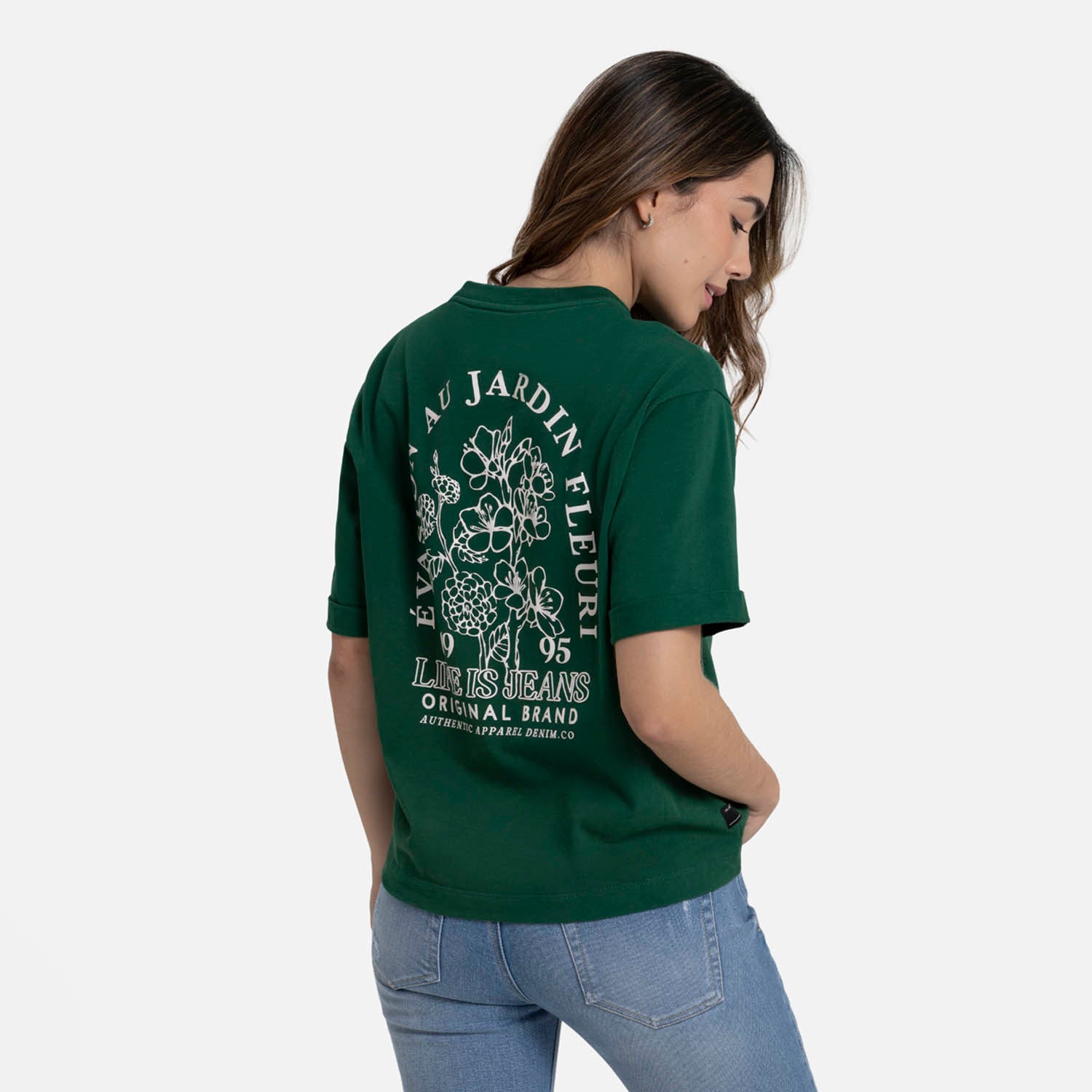 CAMISETA MANGA CORTA COLOR VERDE PRADERA