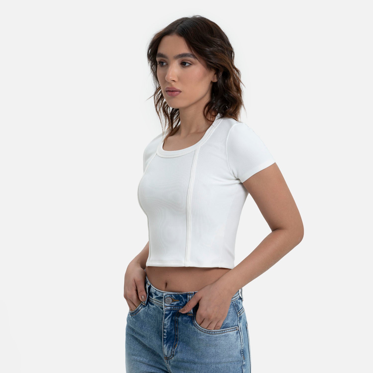 CAMISETA MANGA CORTA COLOR IVORY