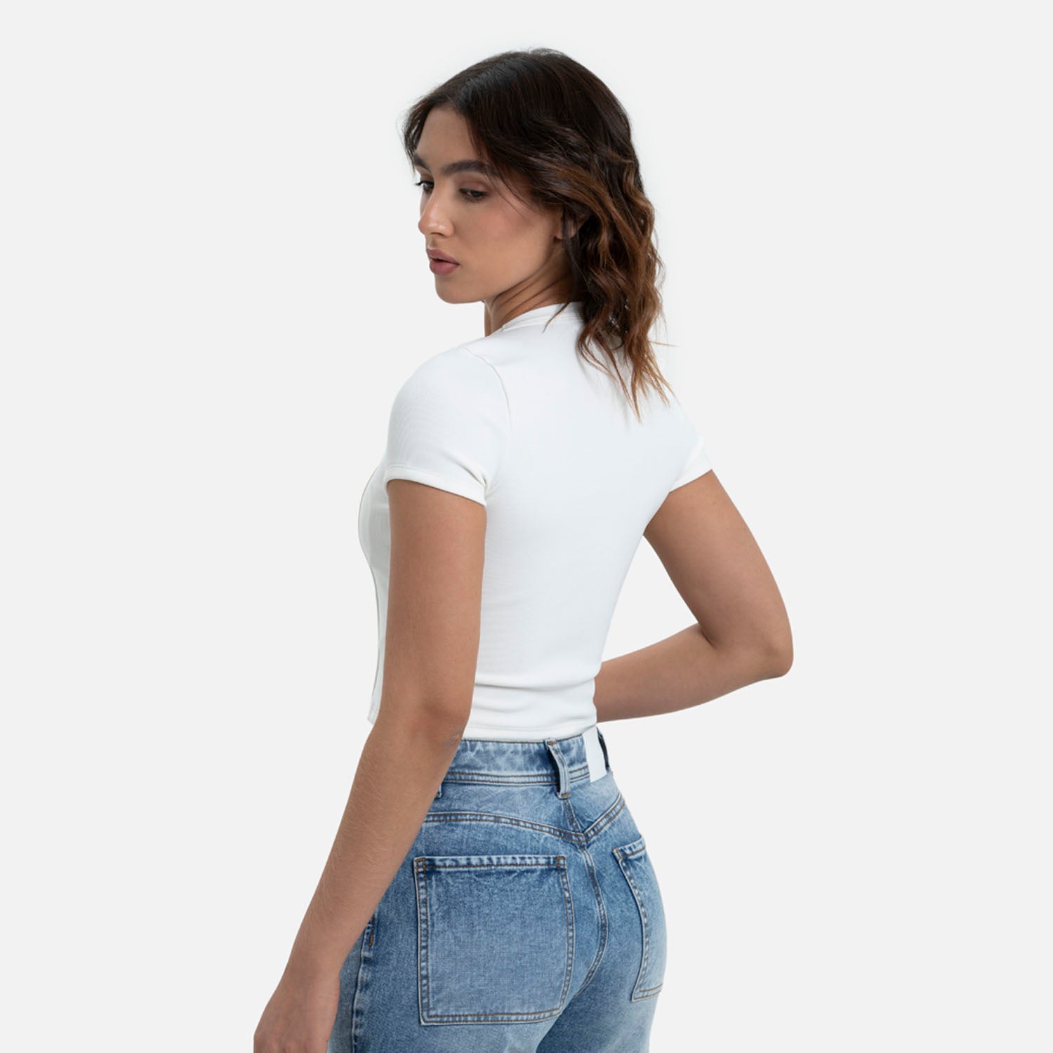 CAMISETA MANGA CORTA COLOR IVORY