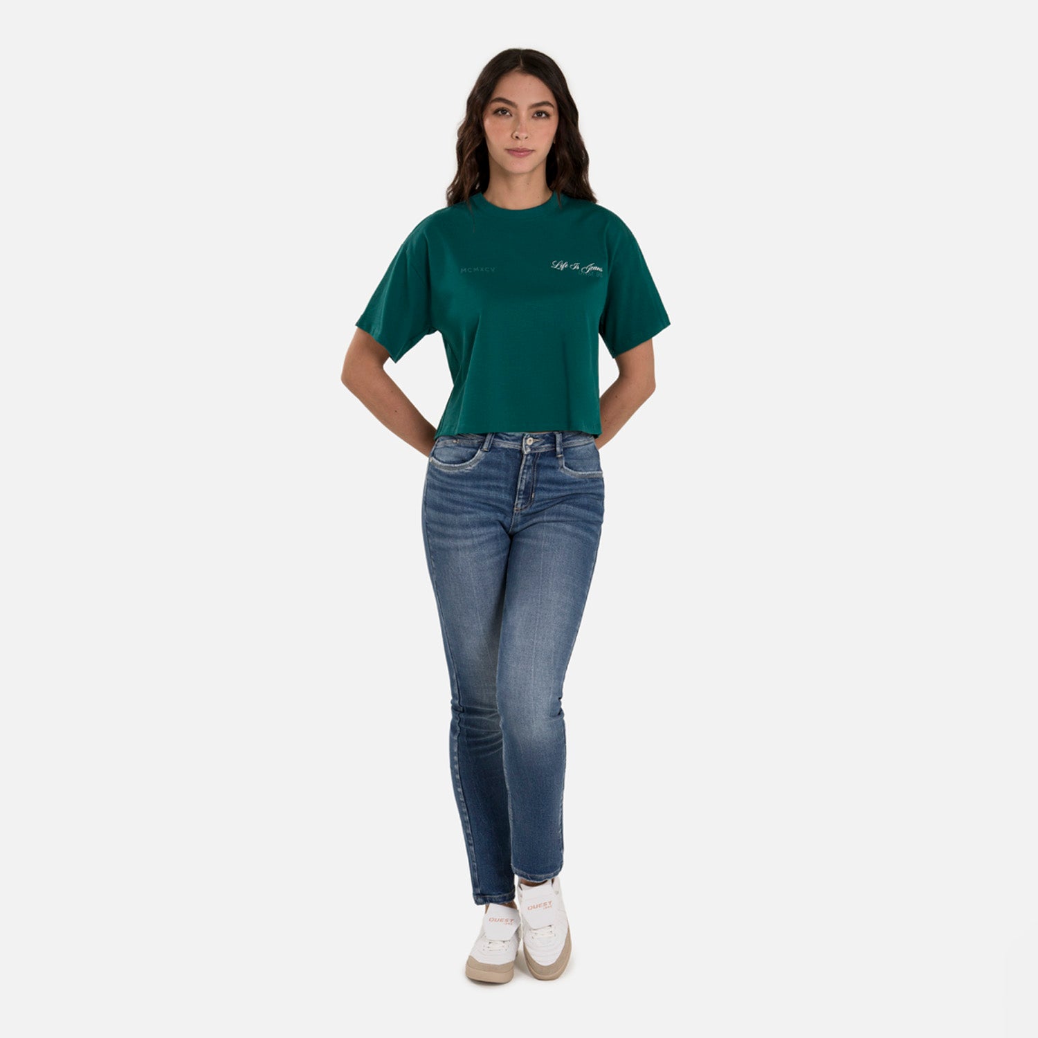 CAMISETA MANGA CORTA COLOR VERDE TORMENTA