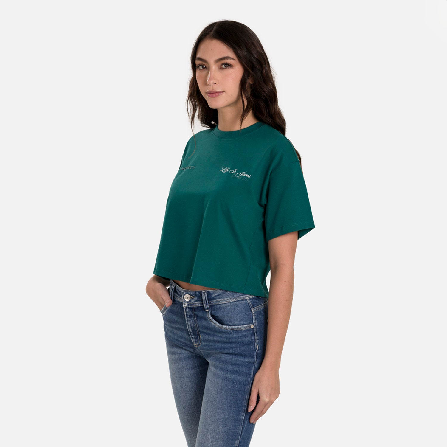 CAMISETA MANGA CORTA COLOR VERDE TORMENTA