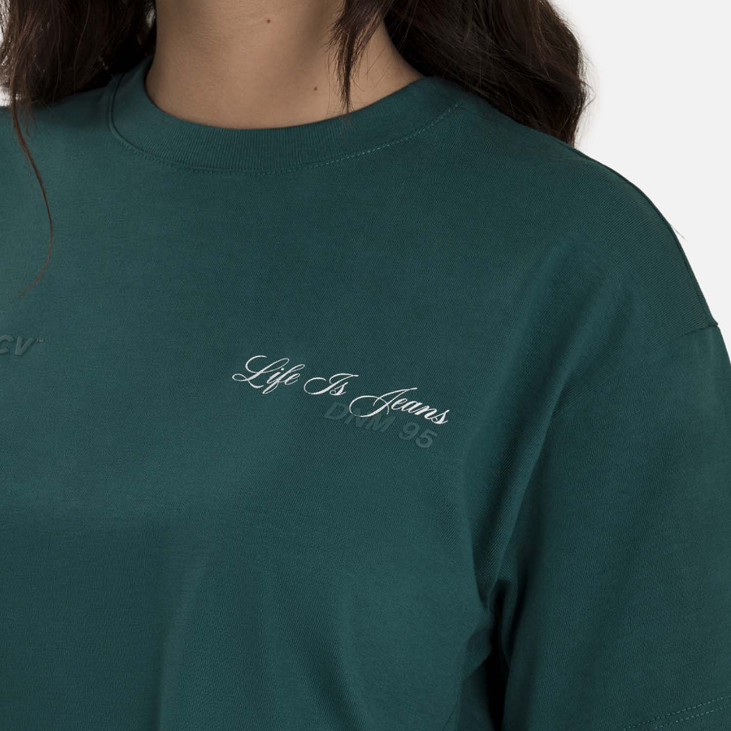 CAMISETA MANGA CORTA COLOR VERDE TORMENTA