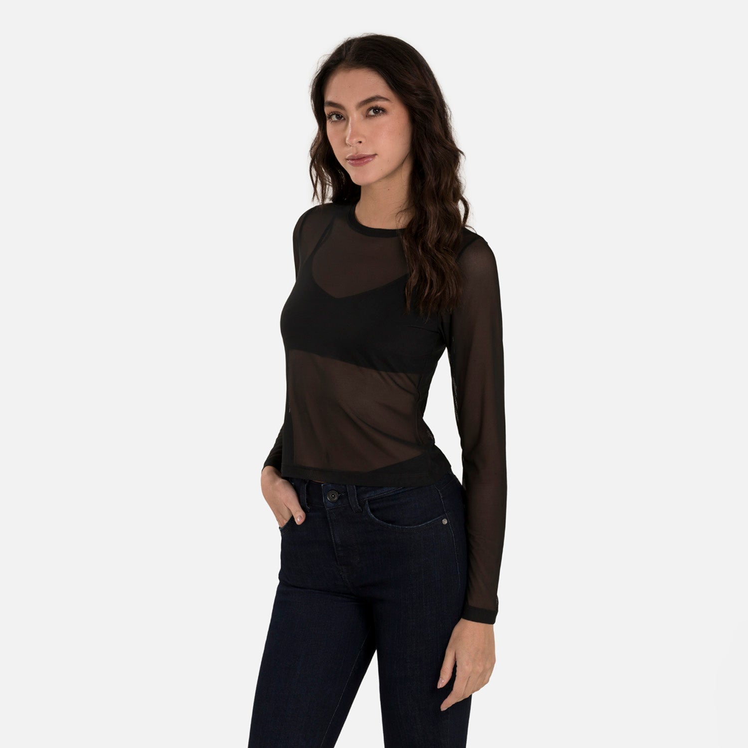 CAMISETA MANGA LARGA COLOR NEGRO