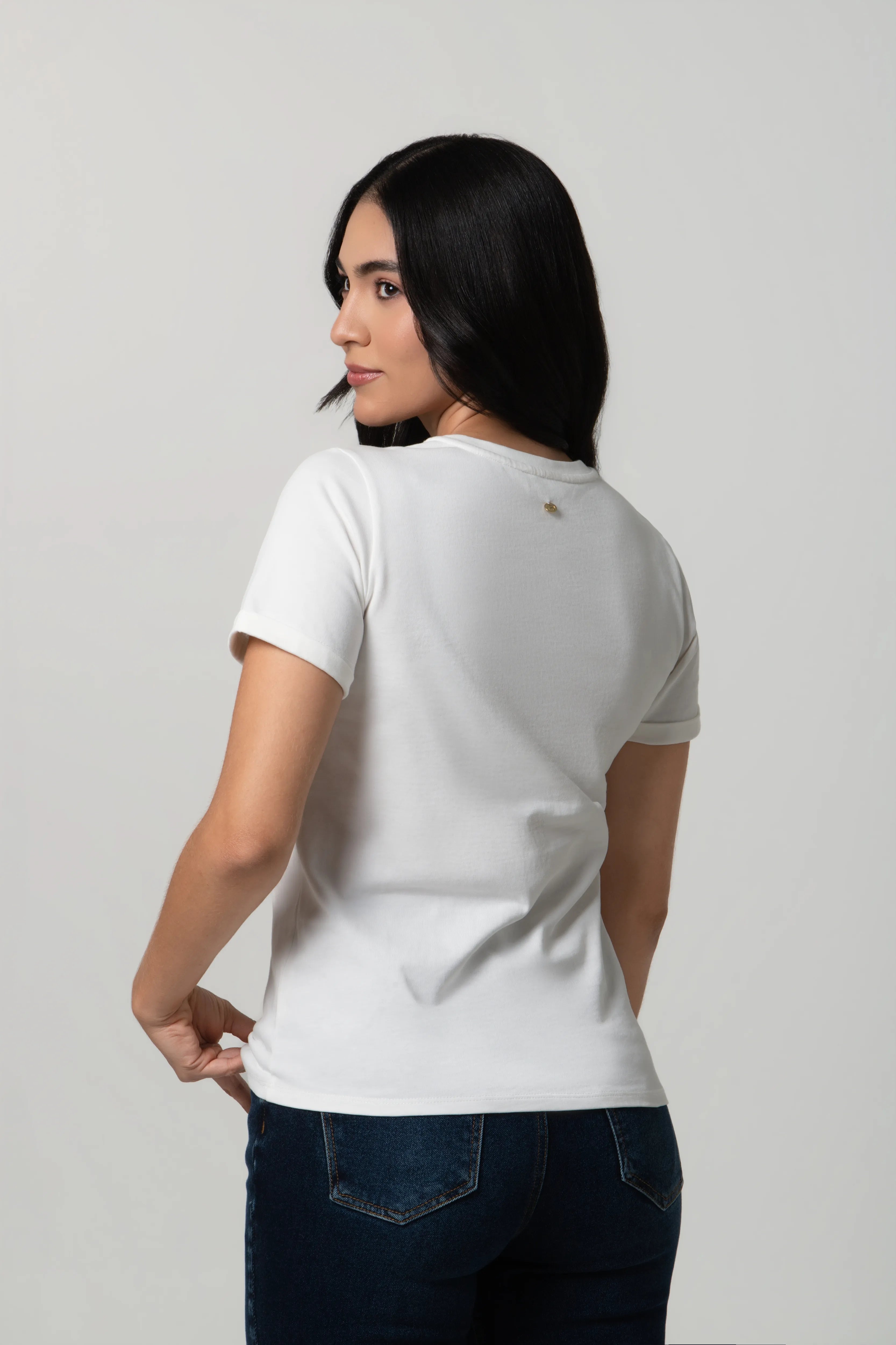 CAMISETA MANGA CORTA COLOR IVORY