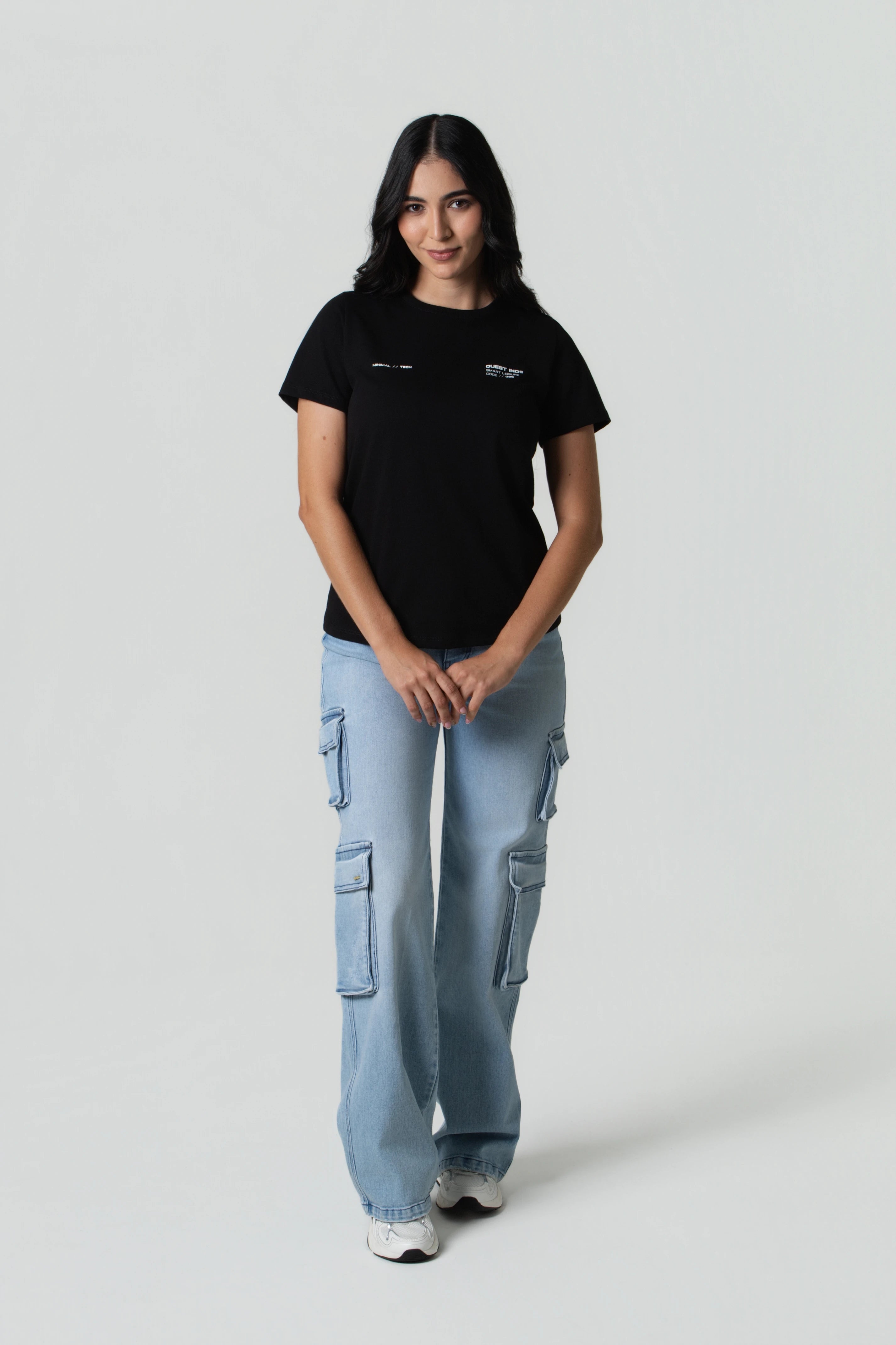 CAMISETA MANGA CORTA COLOR NEGRO