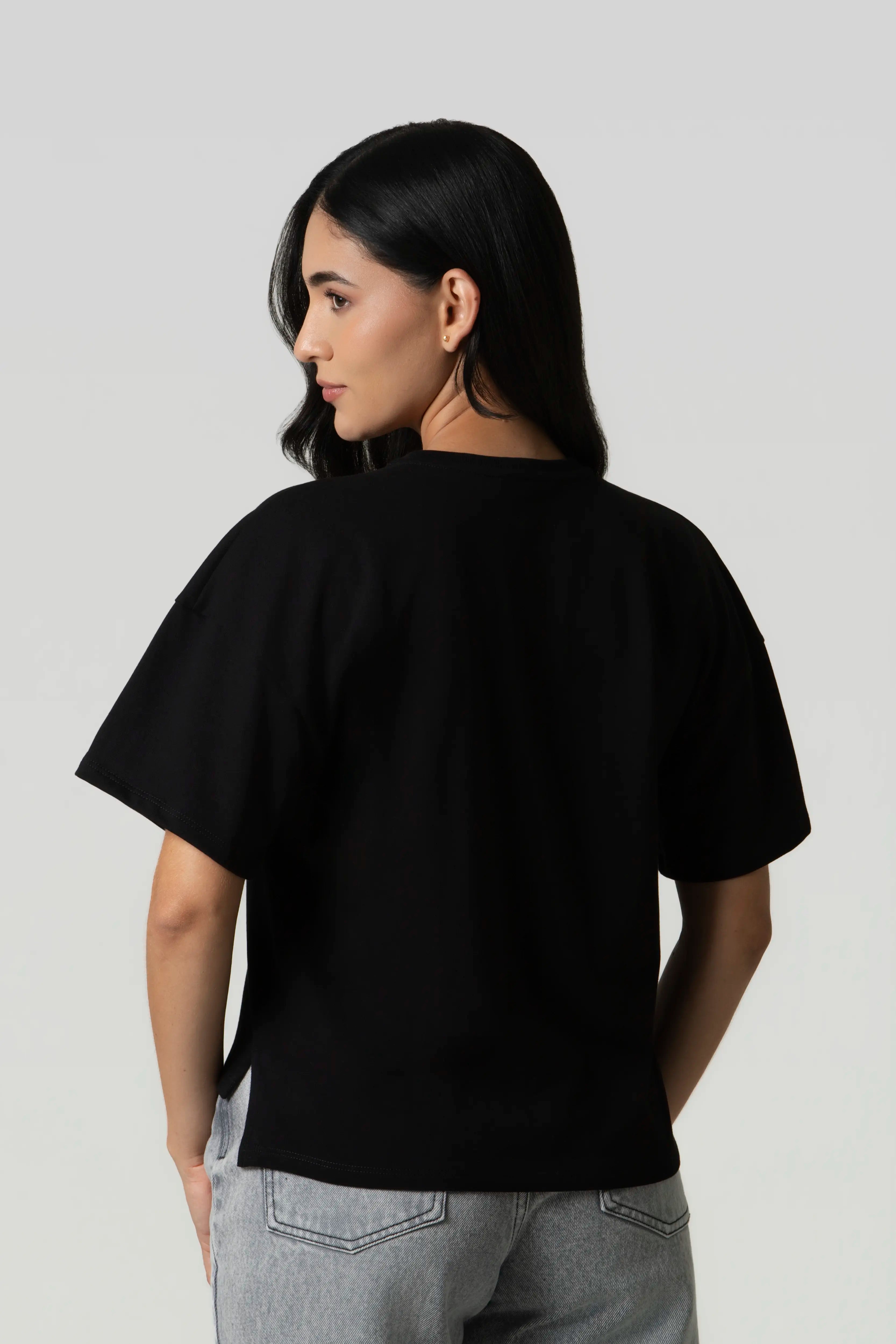 CAMISETA MANGA CORTA COLOR NEGRO