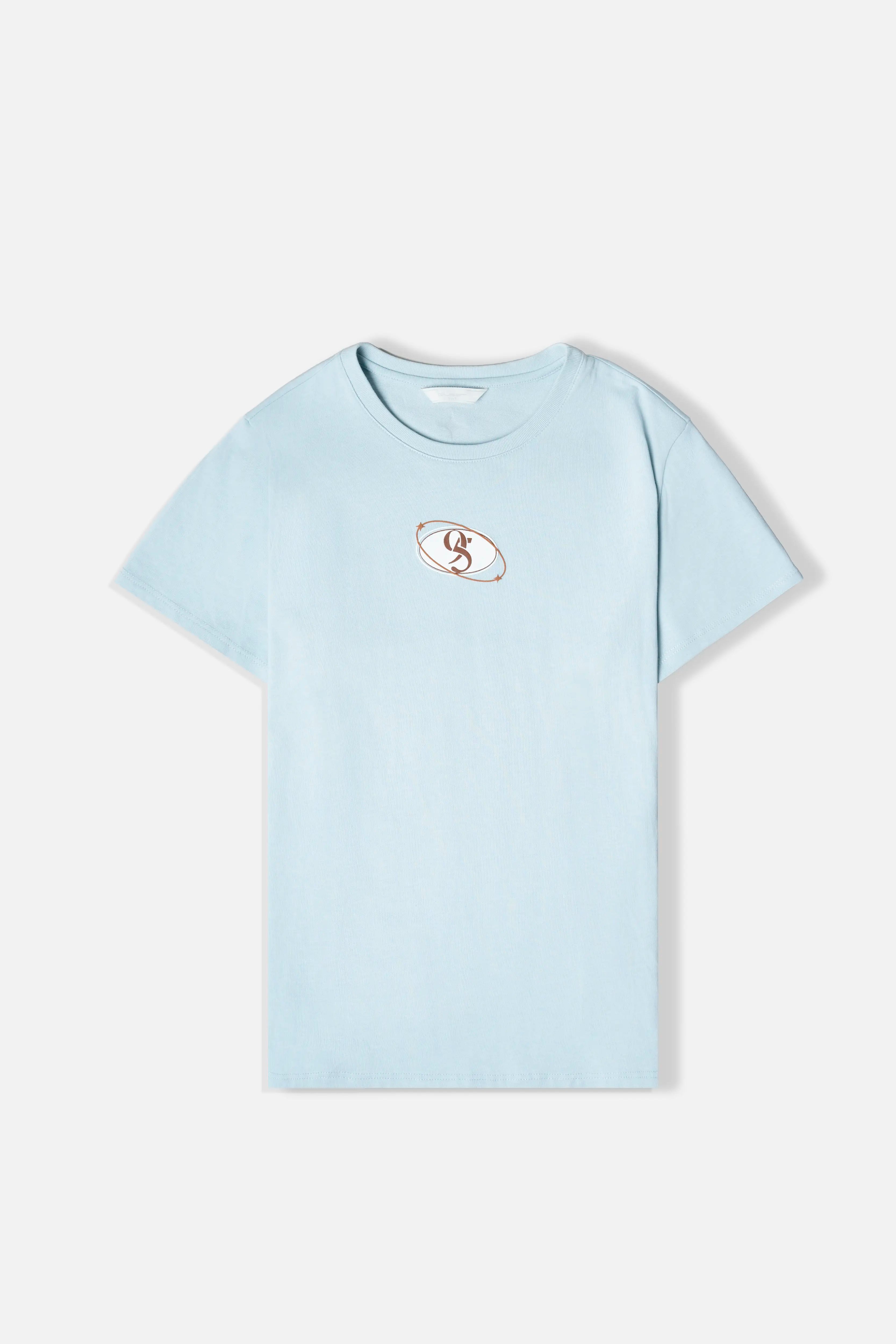 CAMISETA MANGA CORTA COLOR BABY BLUE