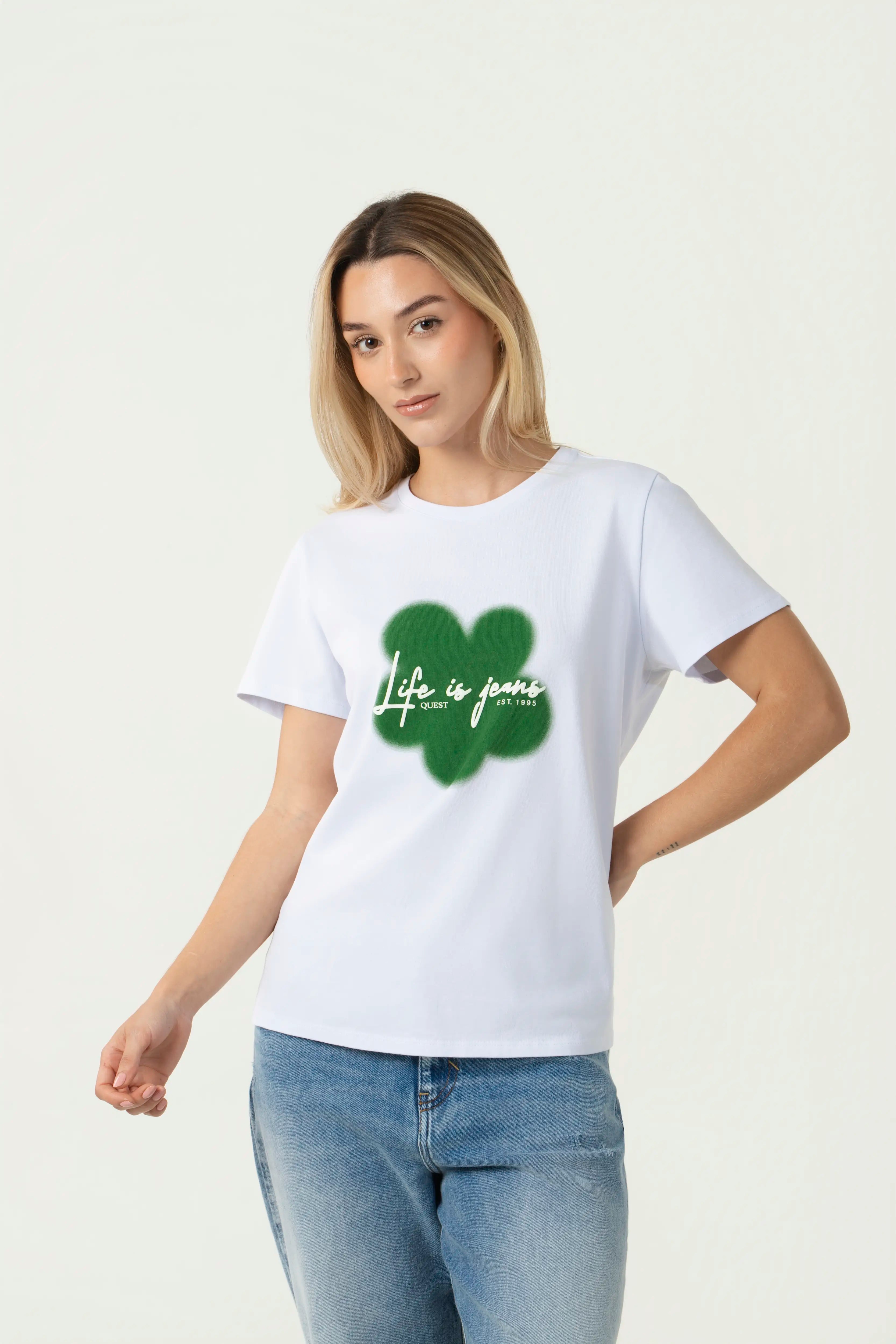 CAMISETA MANGA CORTA COLOR BLANCO OPTICO