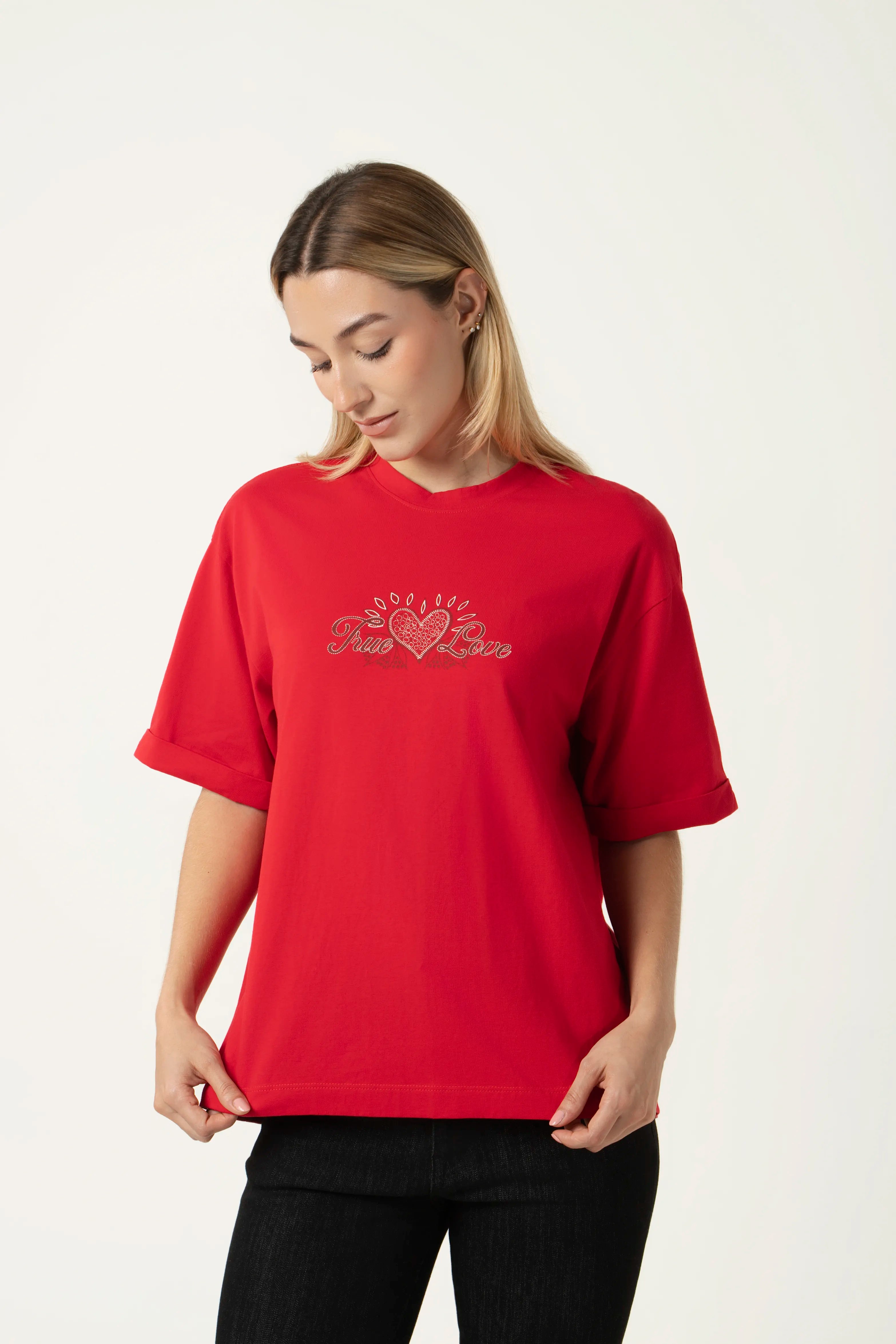 CAMISETA MANGA CORTA COLOR ROJO