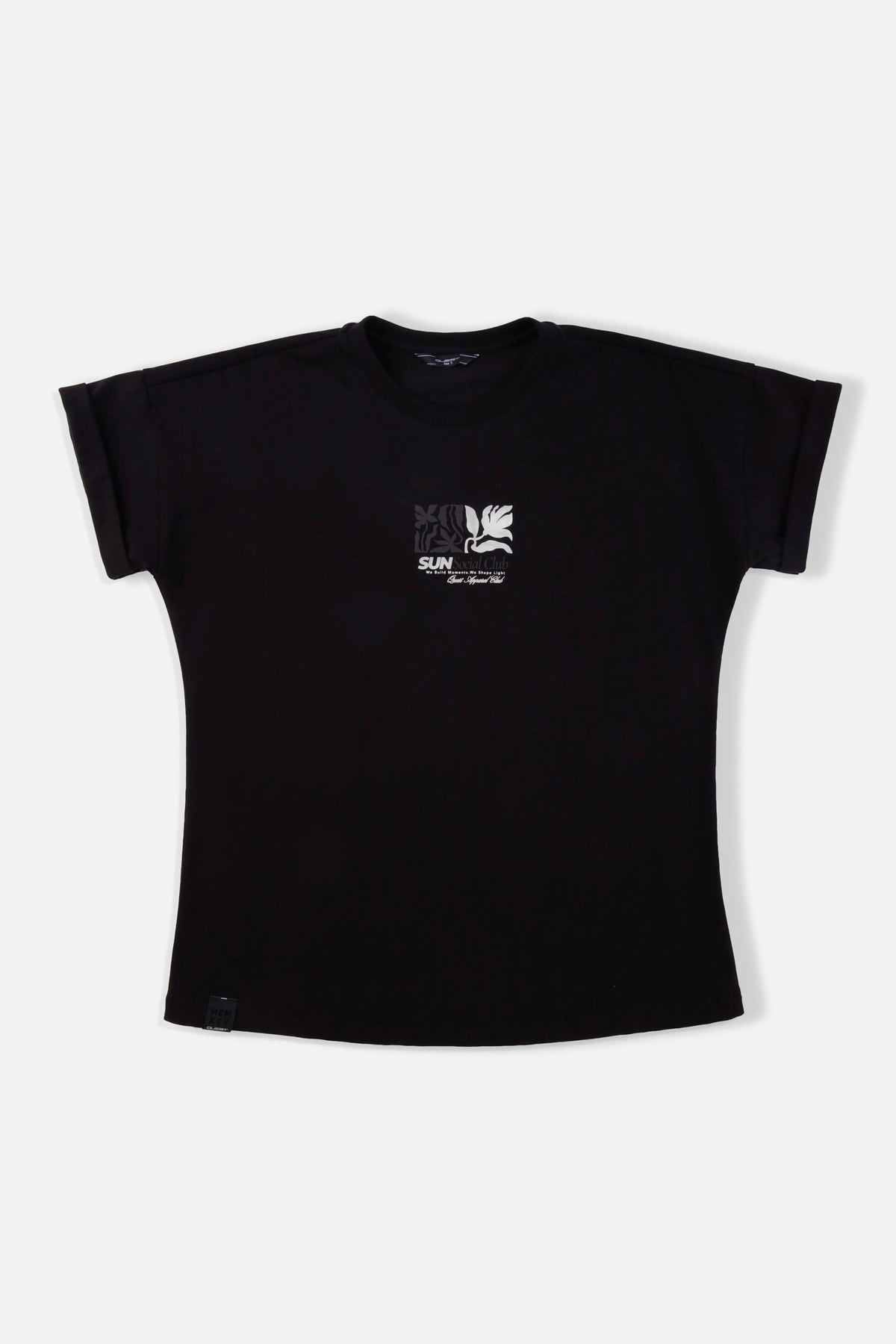 CAMISETA MANGA CORTA COLOR NEGRO