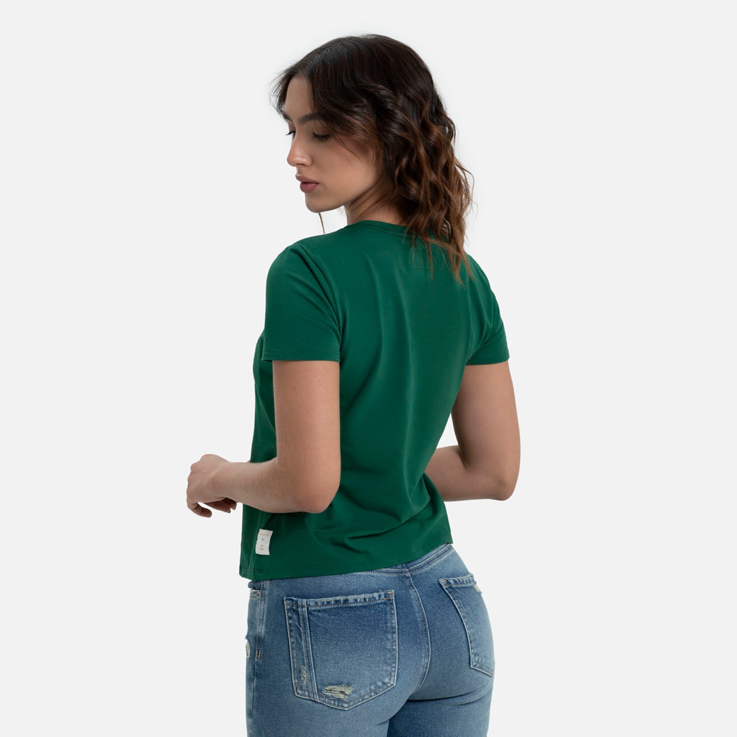 CAMISETA PREMIUM MANGA CORTA COLOR VERDE PRADERA