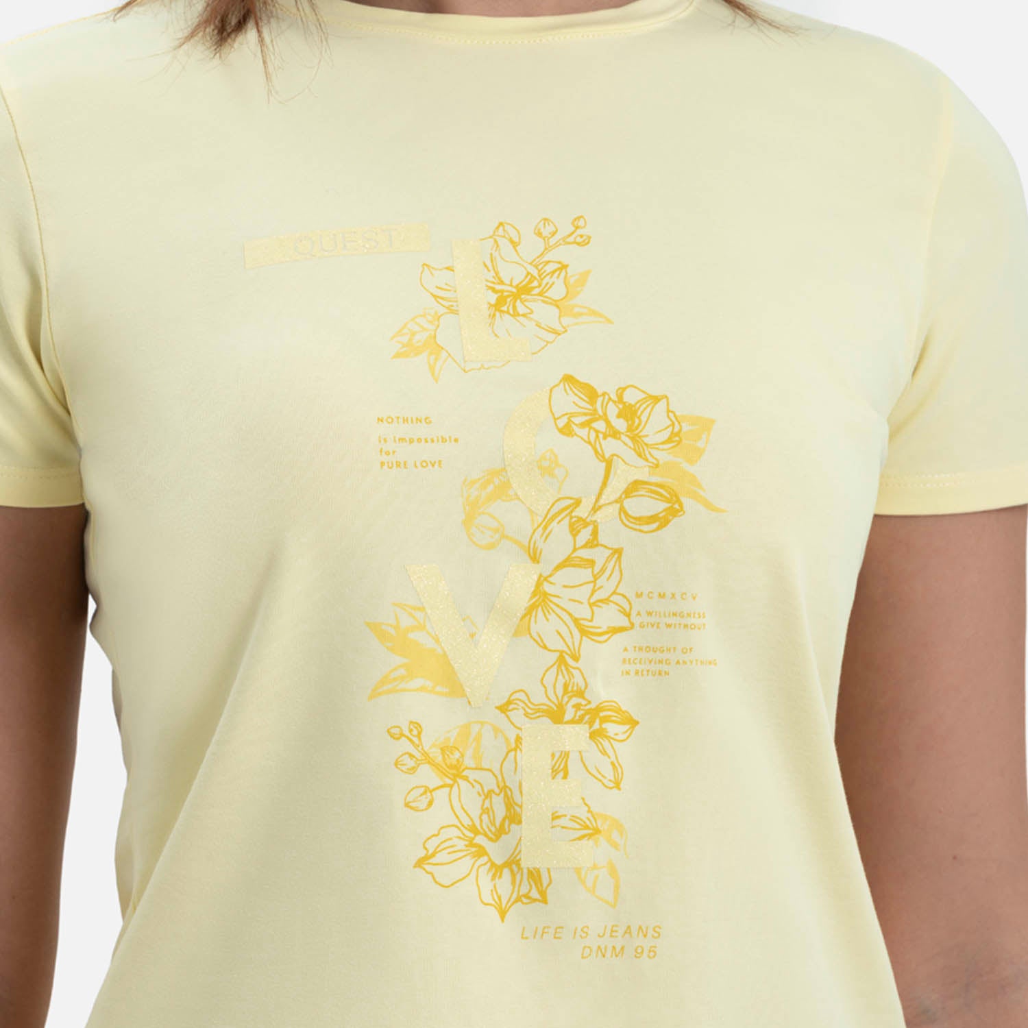 CAMISETA PREMIUM MANGA CORTA COLOR BANANA PALIDO