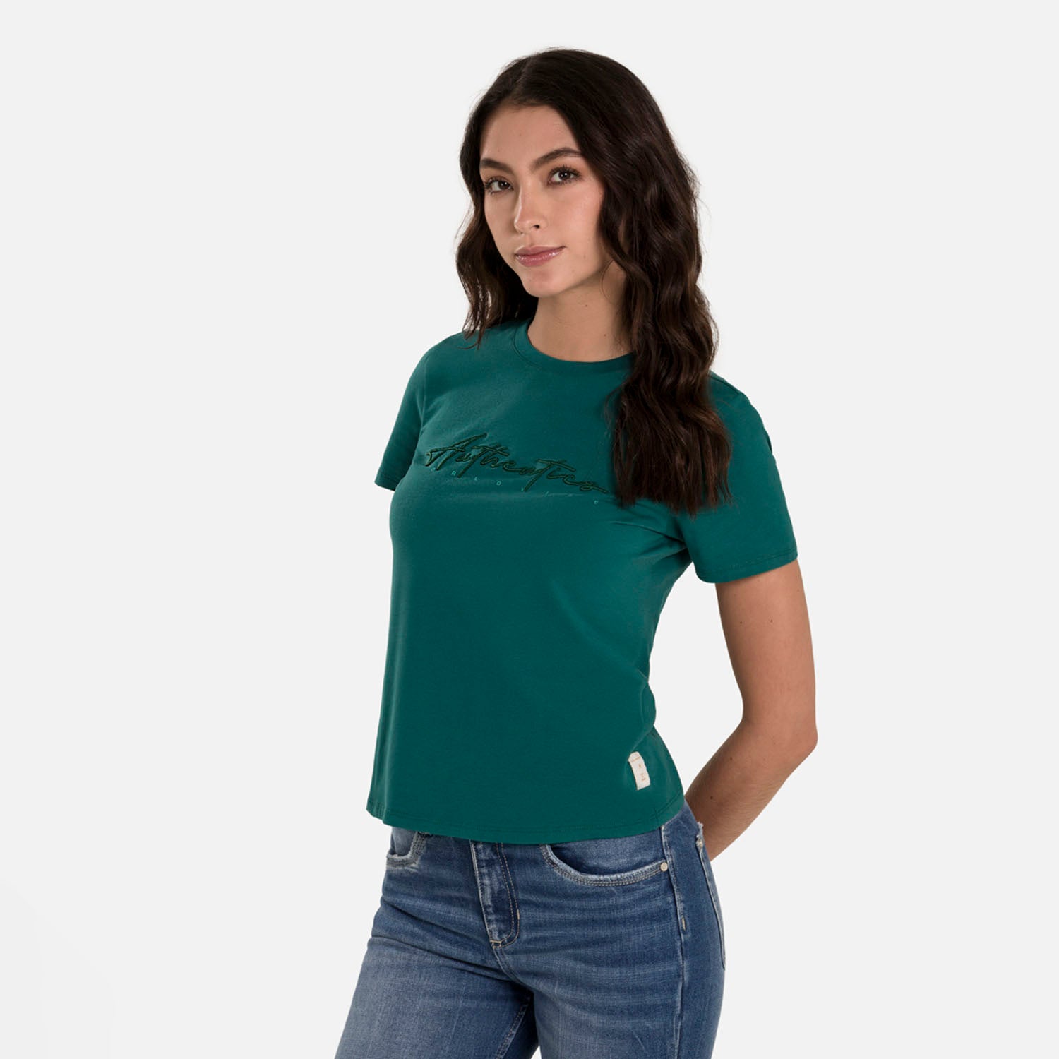 CAMISETA PREMIUM MANGA CORTA COLOR VERDE TORMENTA