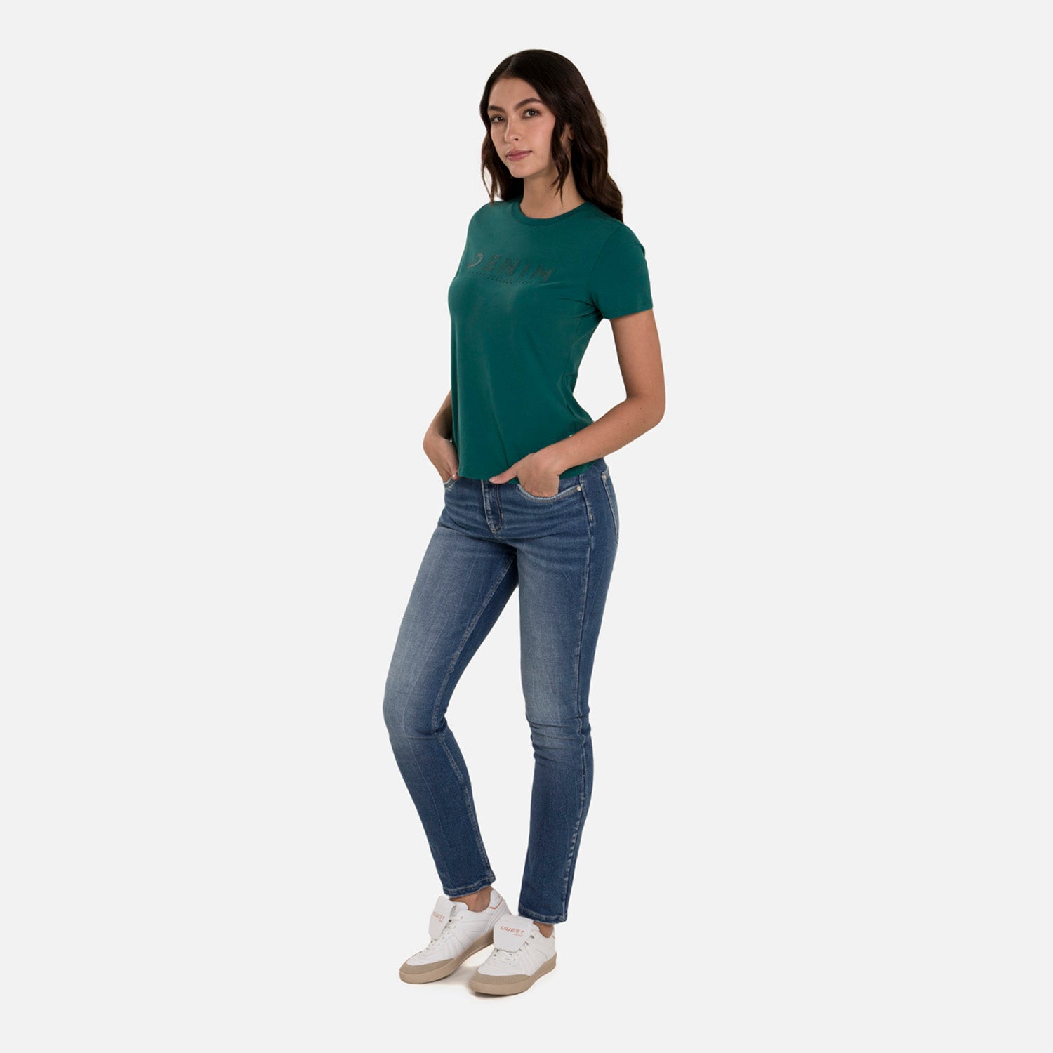 CAMISETA PREMIUM MANGA CORTA COLOR VERDE TORMENTA