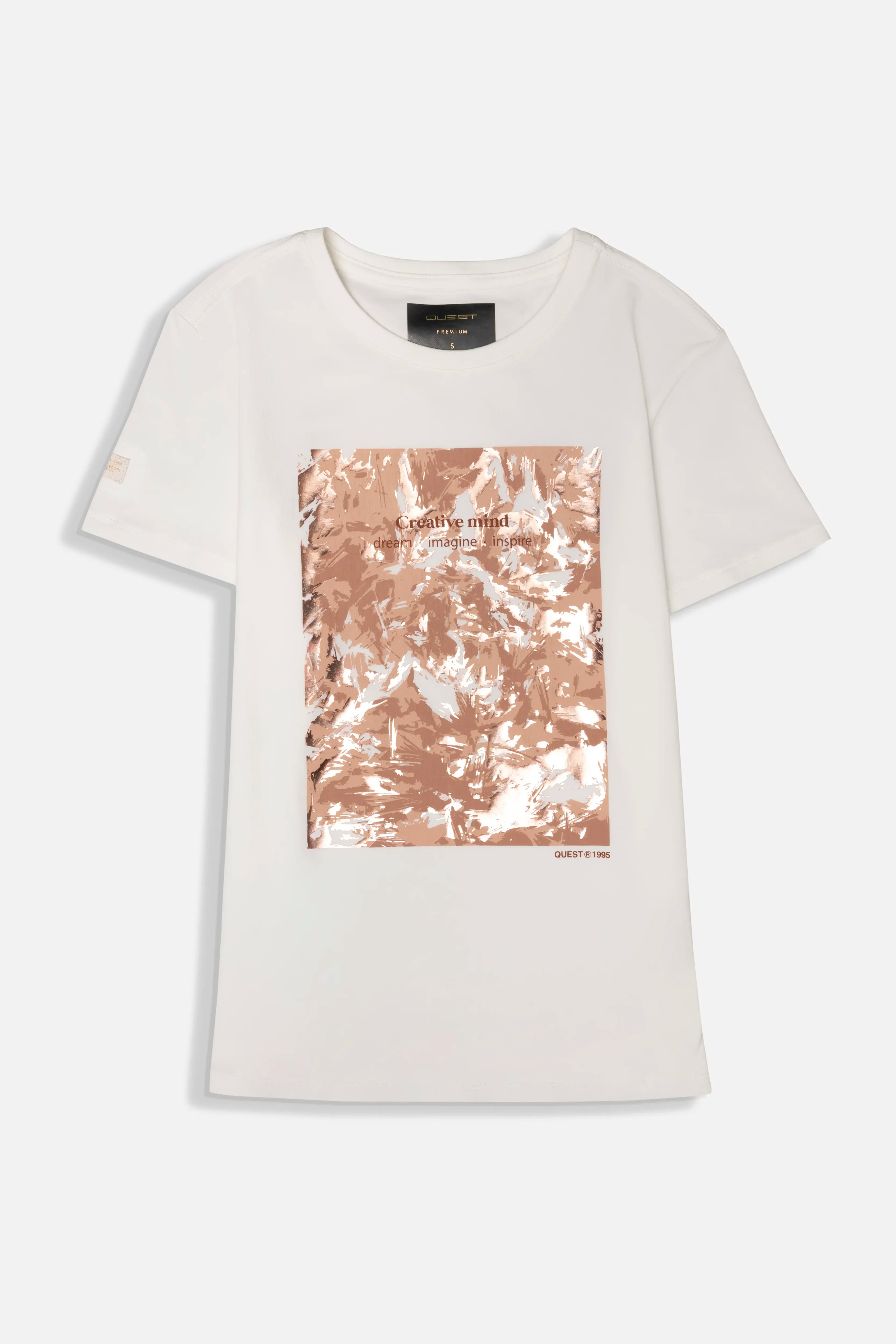 CAMISETA PREMIUM MANGA CORTA COLOR IVORY – Quest Colombia