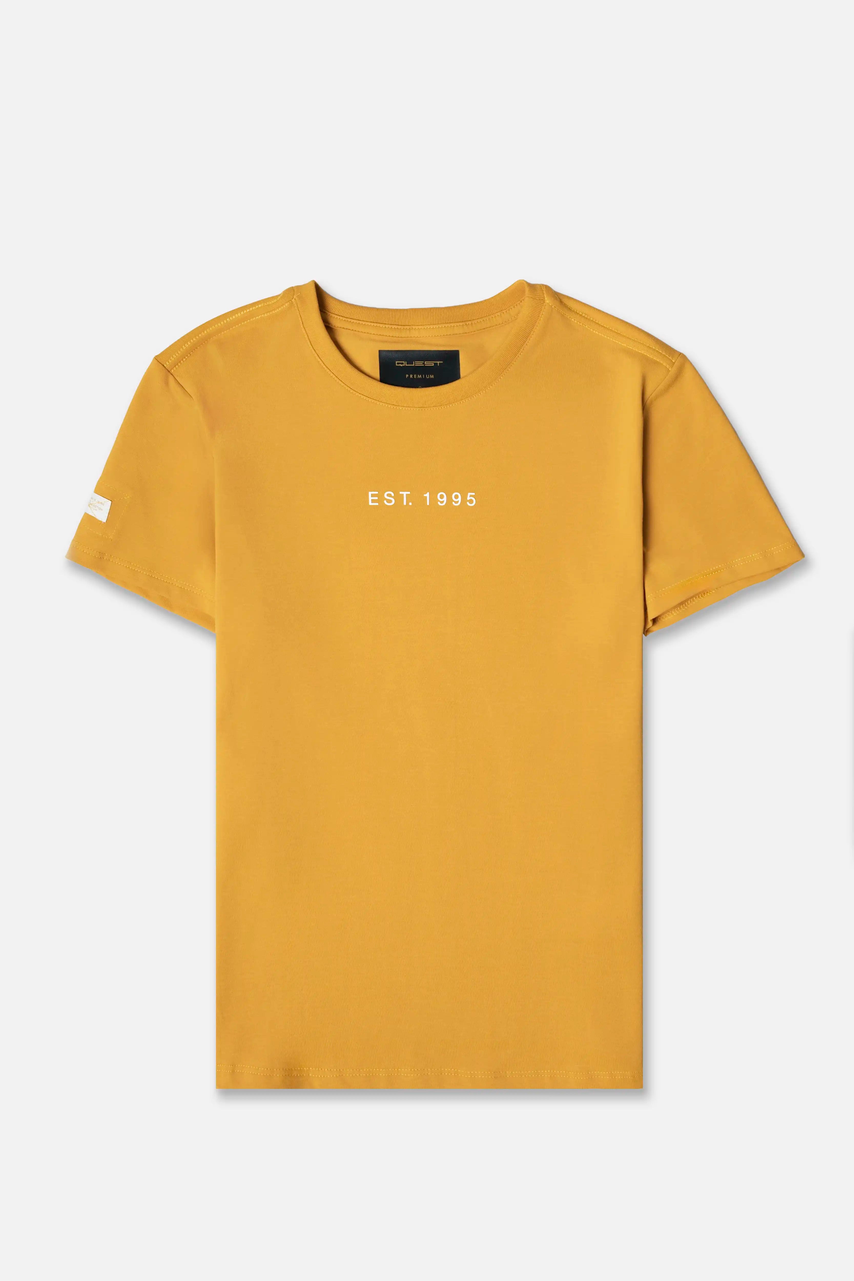 CAMISETA PREMIUM MANGA CORTA COLOR MOSTAZA