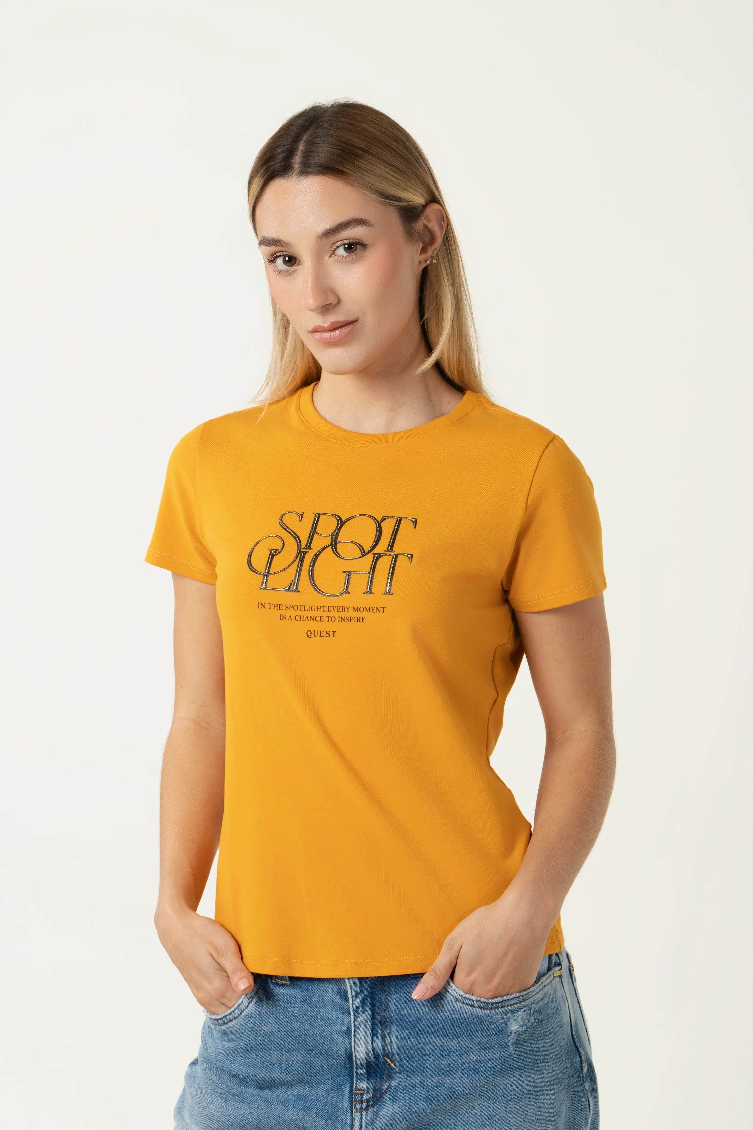 CAMISETA PREMIUM MANGA CORTA COLOR MOSTAZA