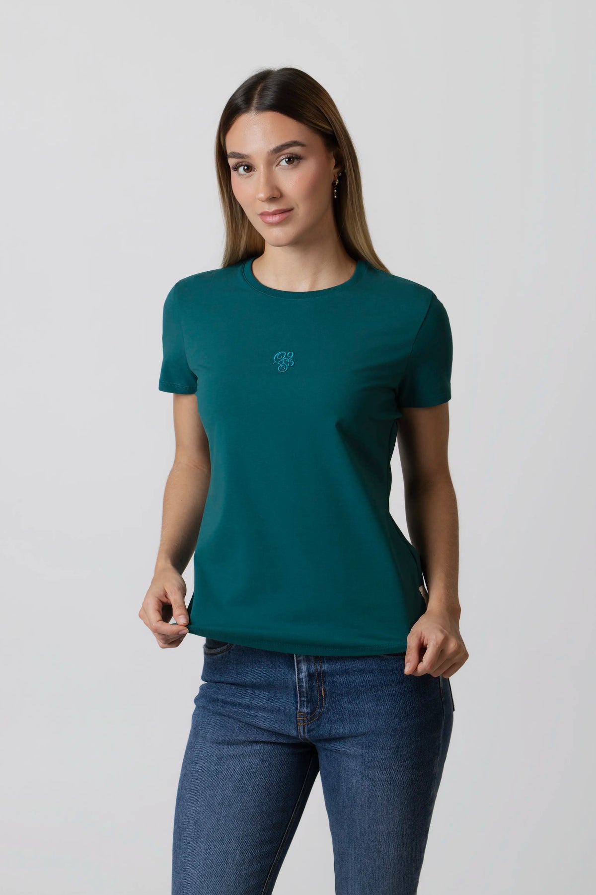 CAMISETA PREMIUM MANGA CORTA COLOR VERDE TEAL