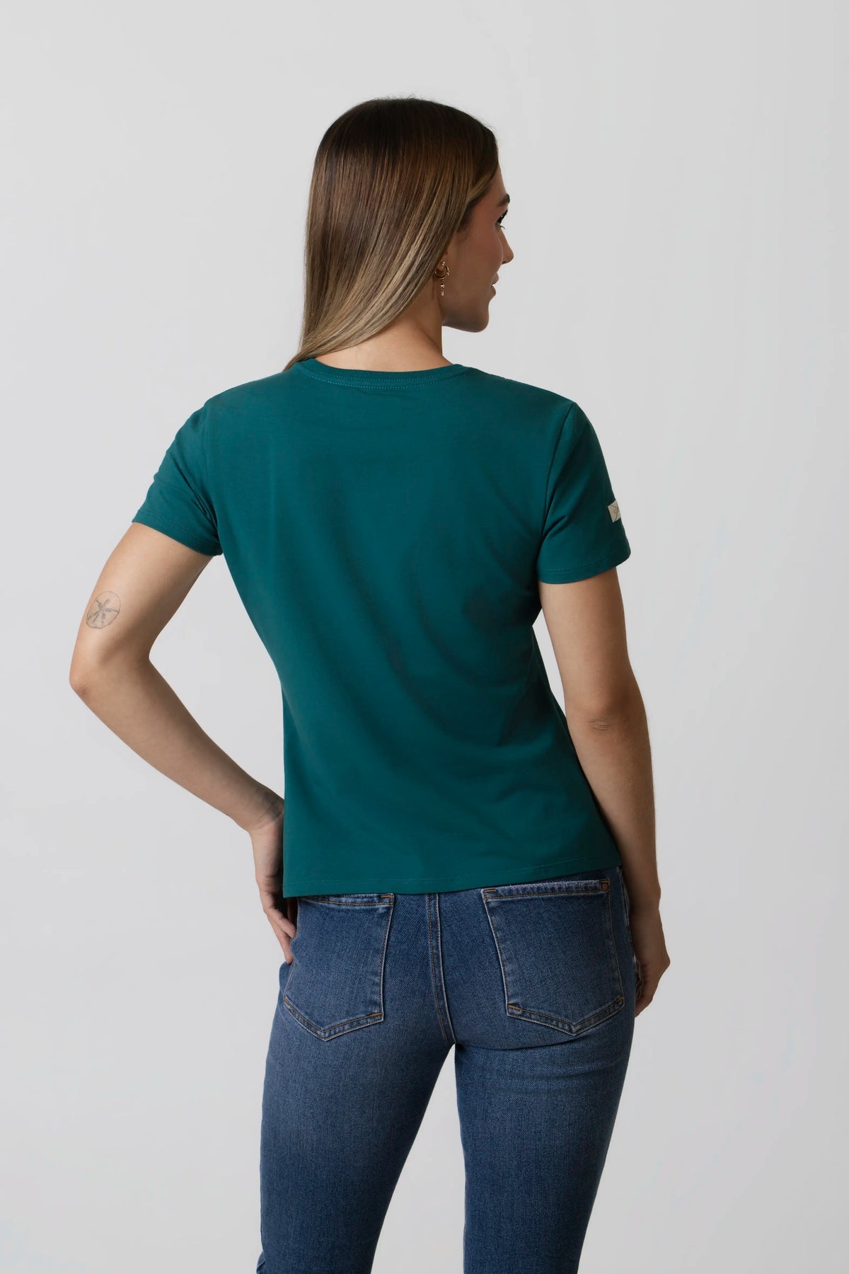 CAMISETA PREMIUM MANGA CORTA COLOR VERDE TEAL