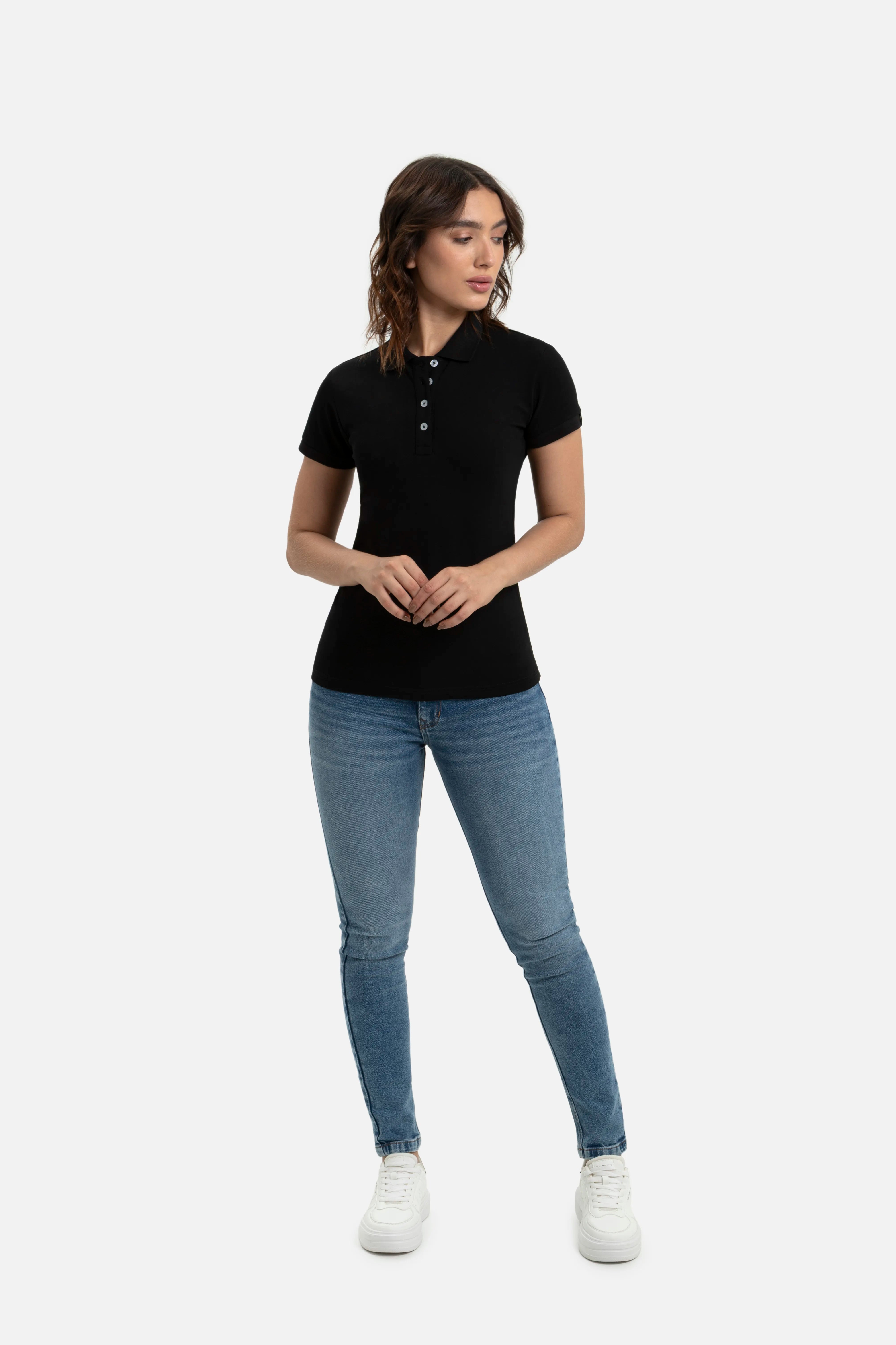 POLO SLIM COLOR NEGRO