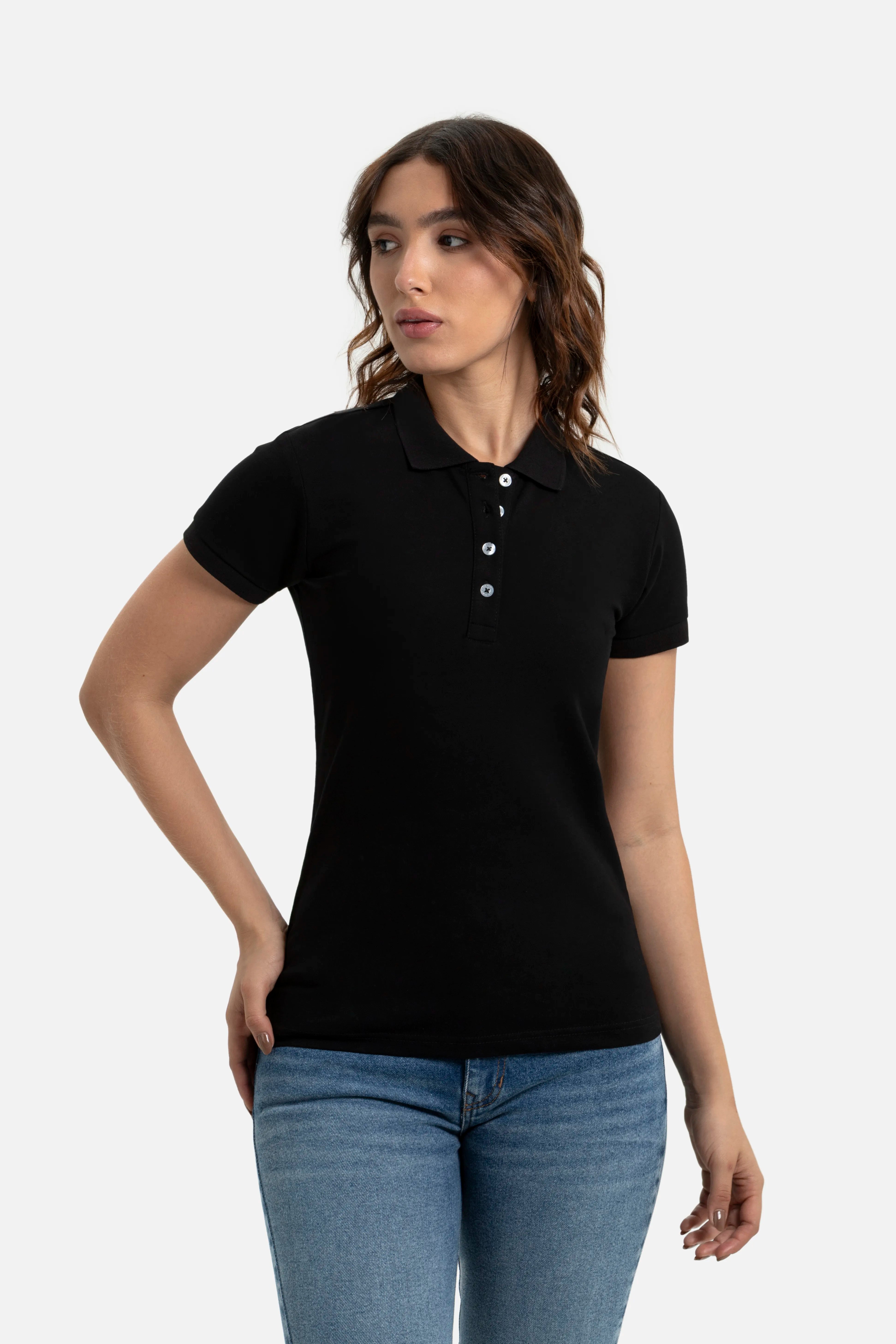 POLO SLIM COLOR NEGRO