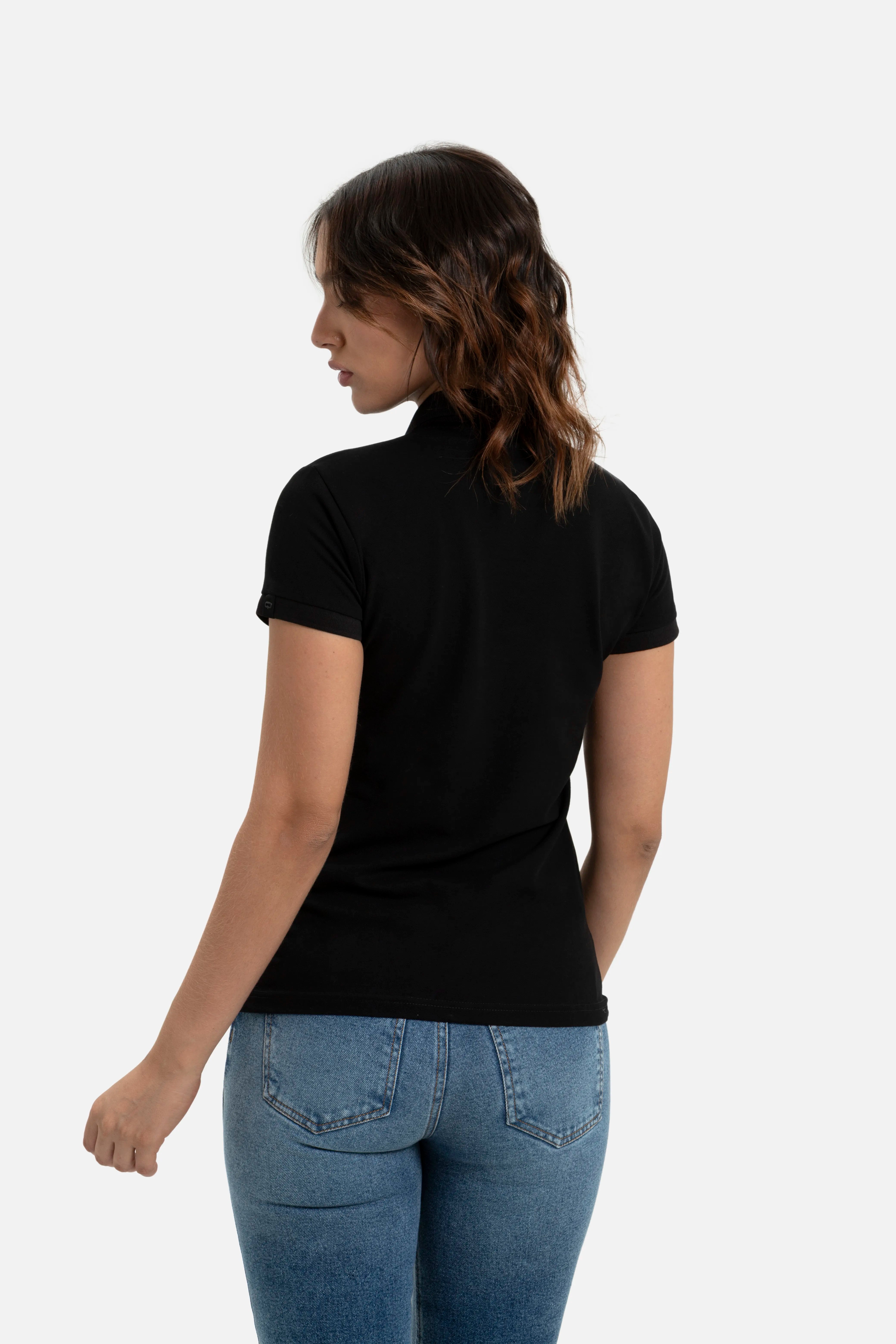 POLO SLIM COLOR NEGRO