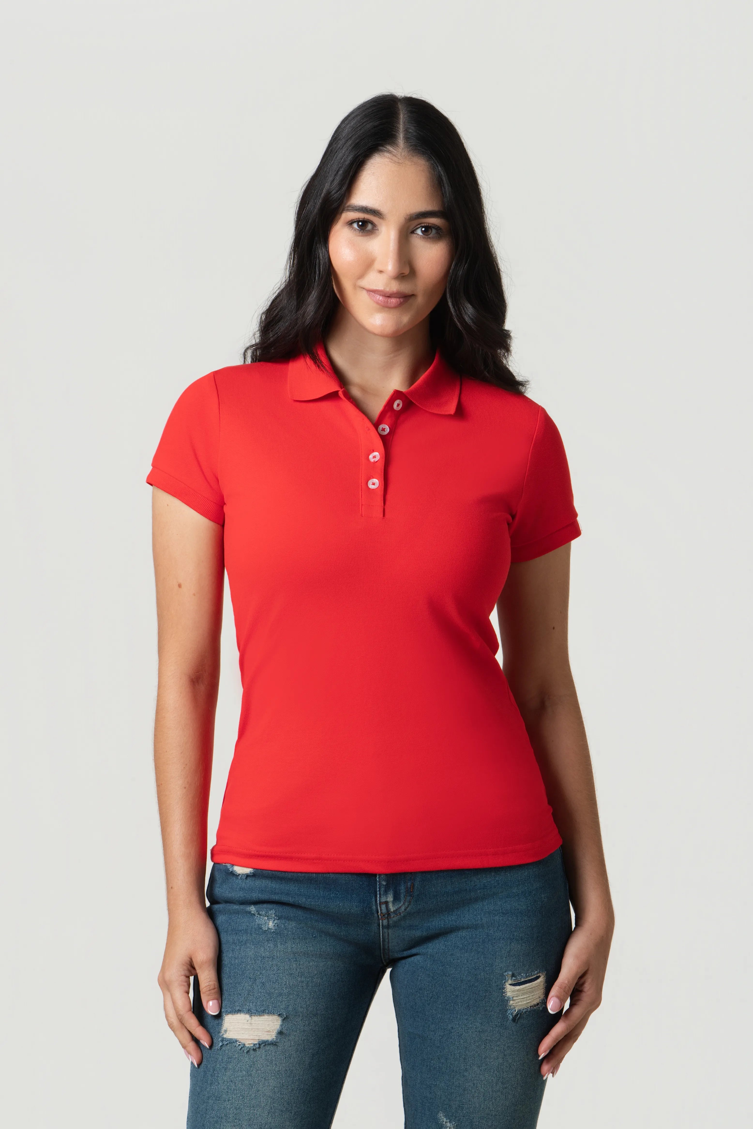 POLO SLIM COLOR ROJO CEREZA