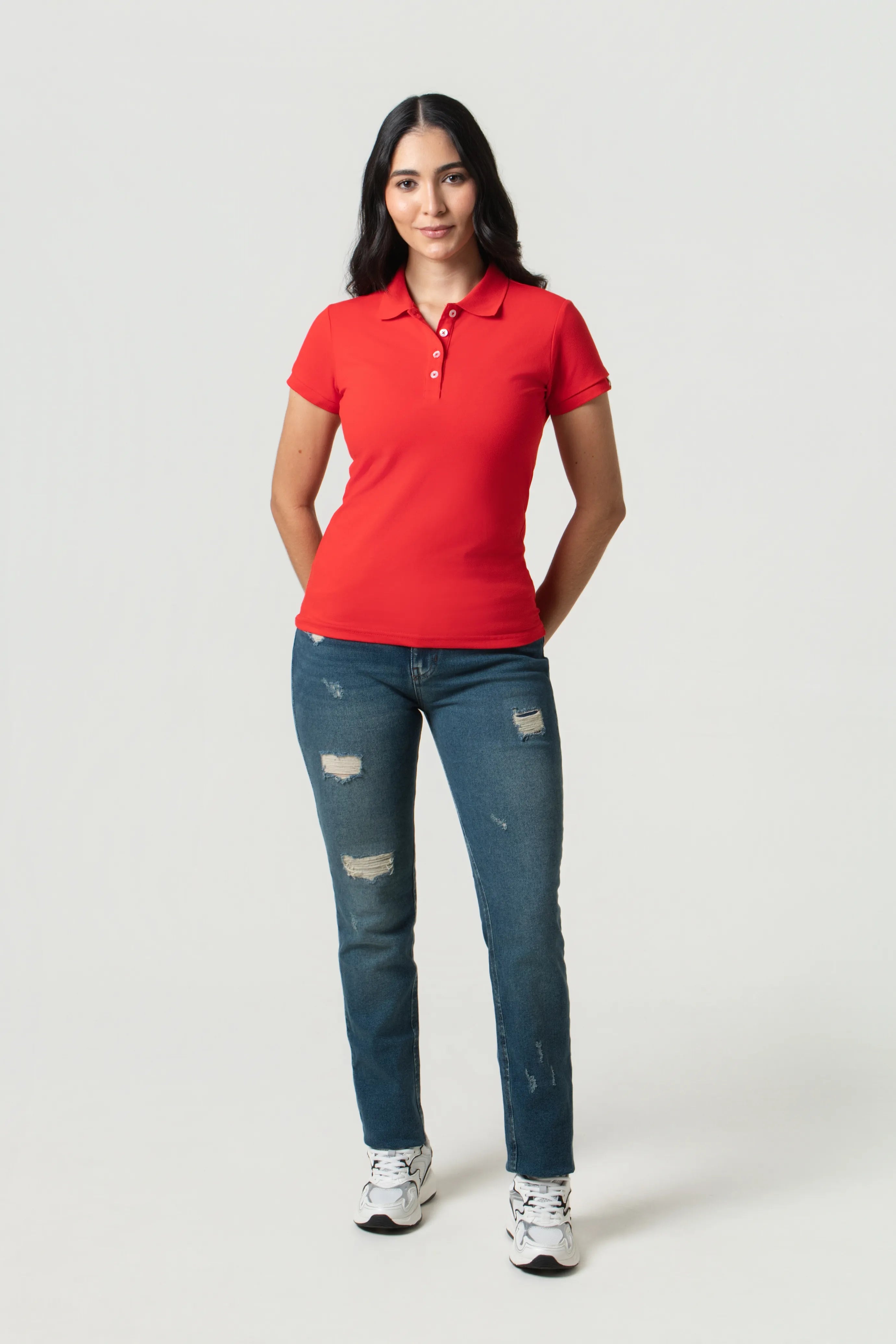 POLO SLIM COLOR ROJO CEREZA