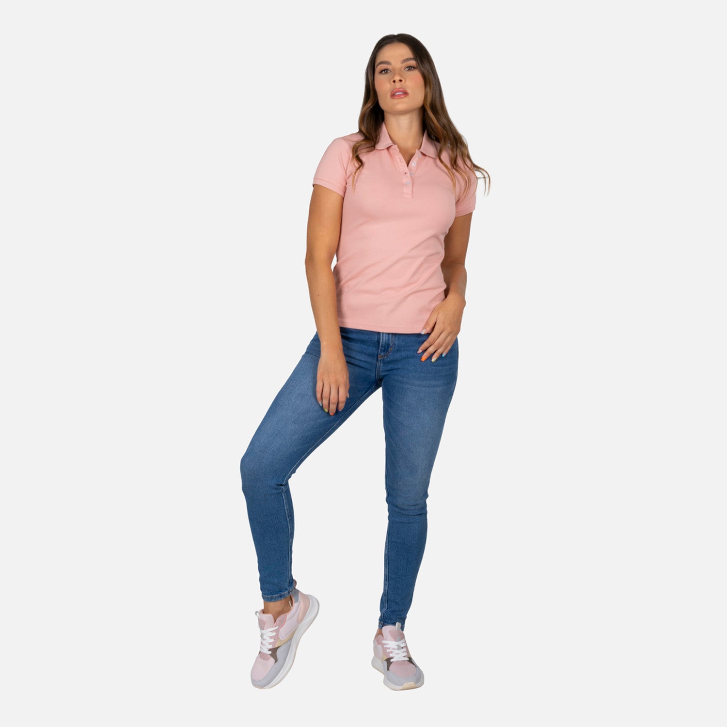 POLO SLIM COLOR ROSADO EMPOLVADO