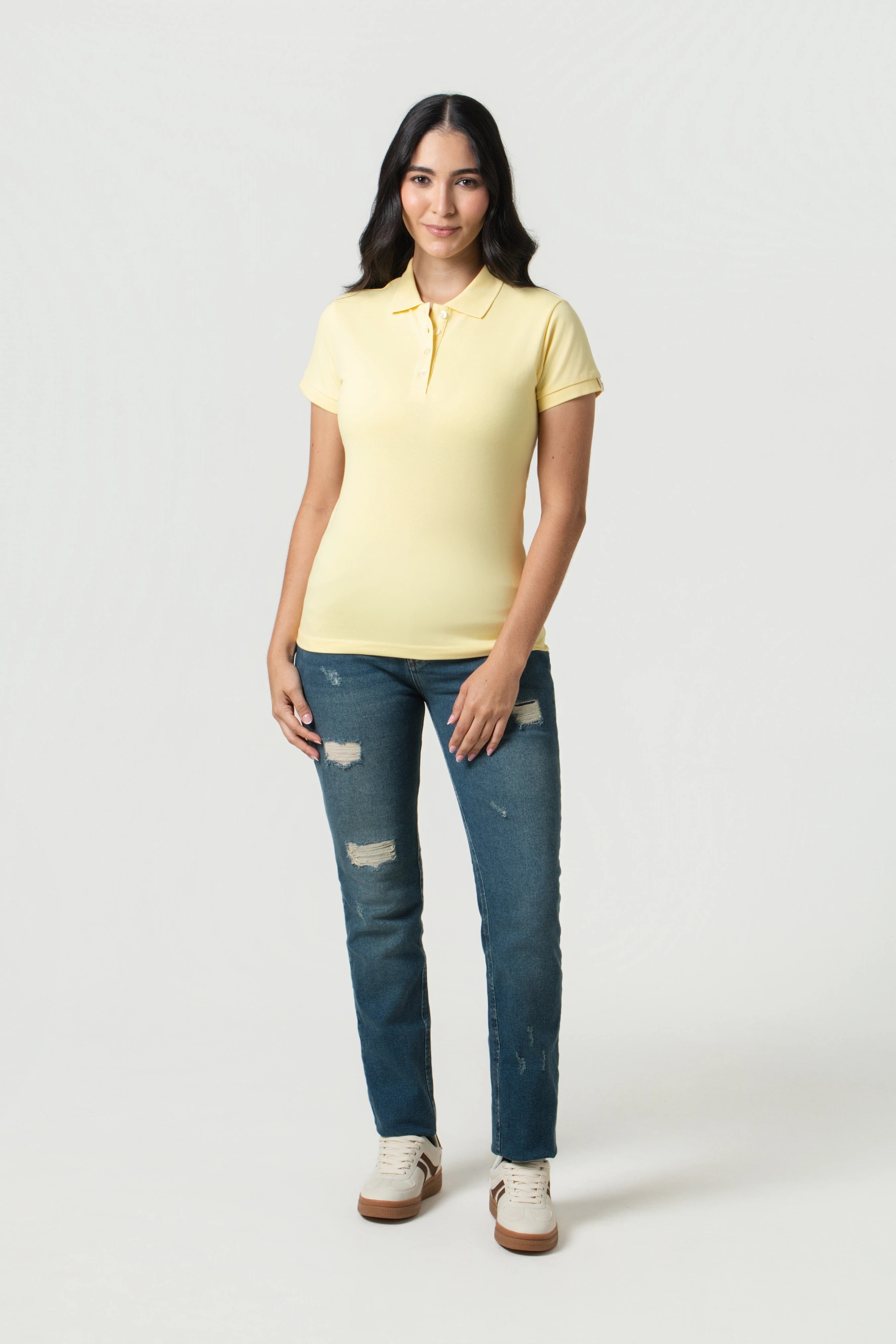 POLO SLIM COLOR BANANA PALIDO