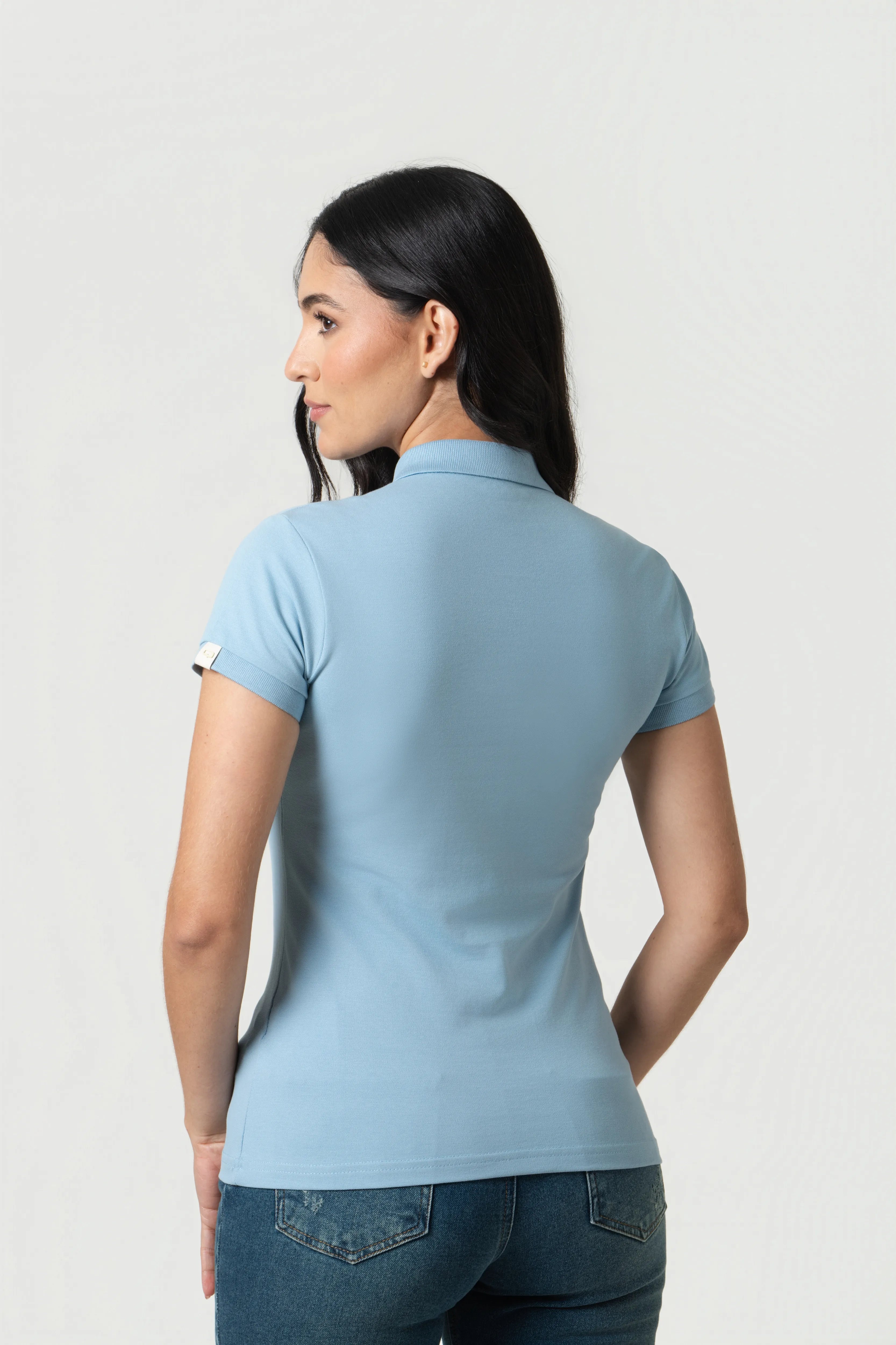 POLO SLIM COLOR AZUL GLACIAR