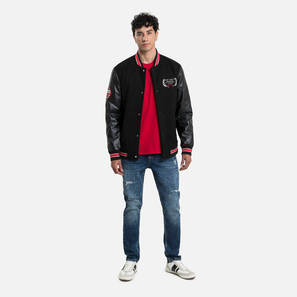 CHAQUETA BOMBER COLOR NEGRO