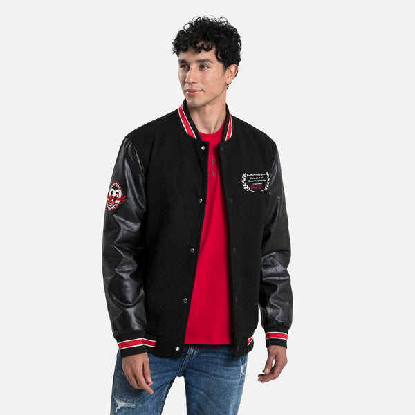 CHAQUETA BOMBER COLOR NEGRO