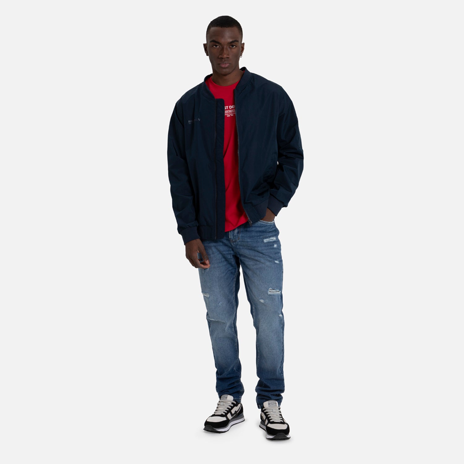 CHAQUETA BOMBER COLOR AZUL OSCURO