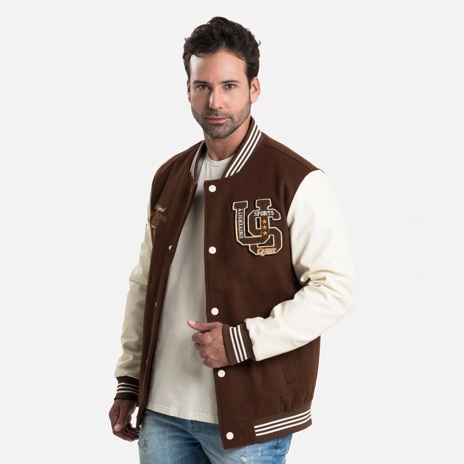 CHAQUETA BOMBER COLOR CAFE