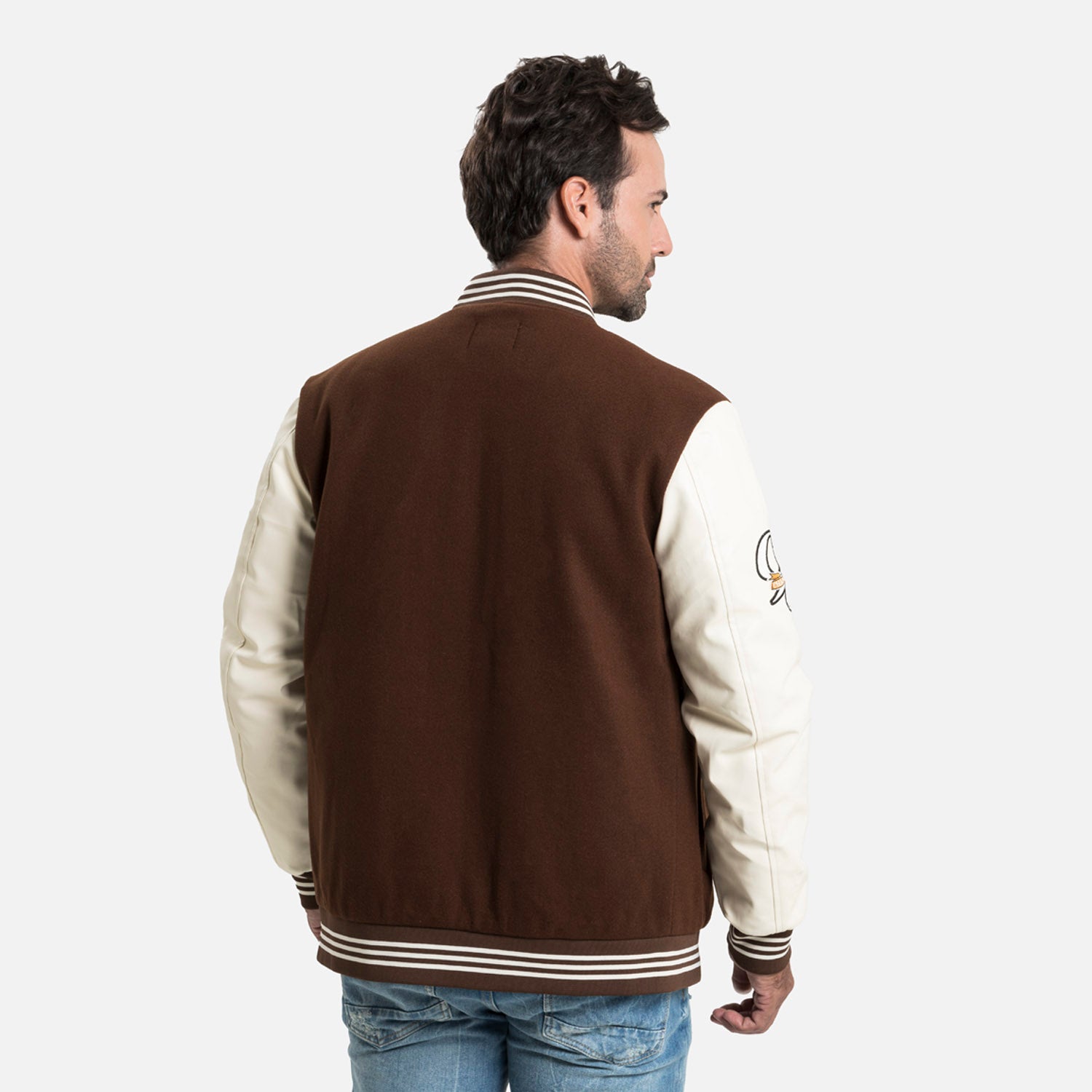 CHAQUETA BOMBER COLOR CAFE