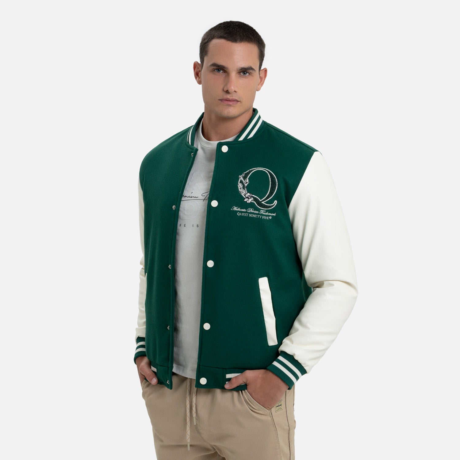 CHAQUETA BOMBER COLOR VERDE TORMENTA