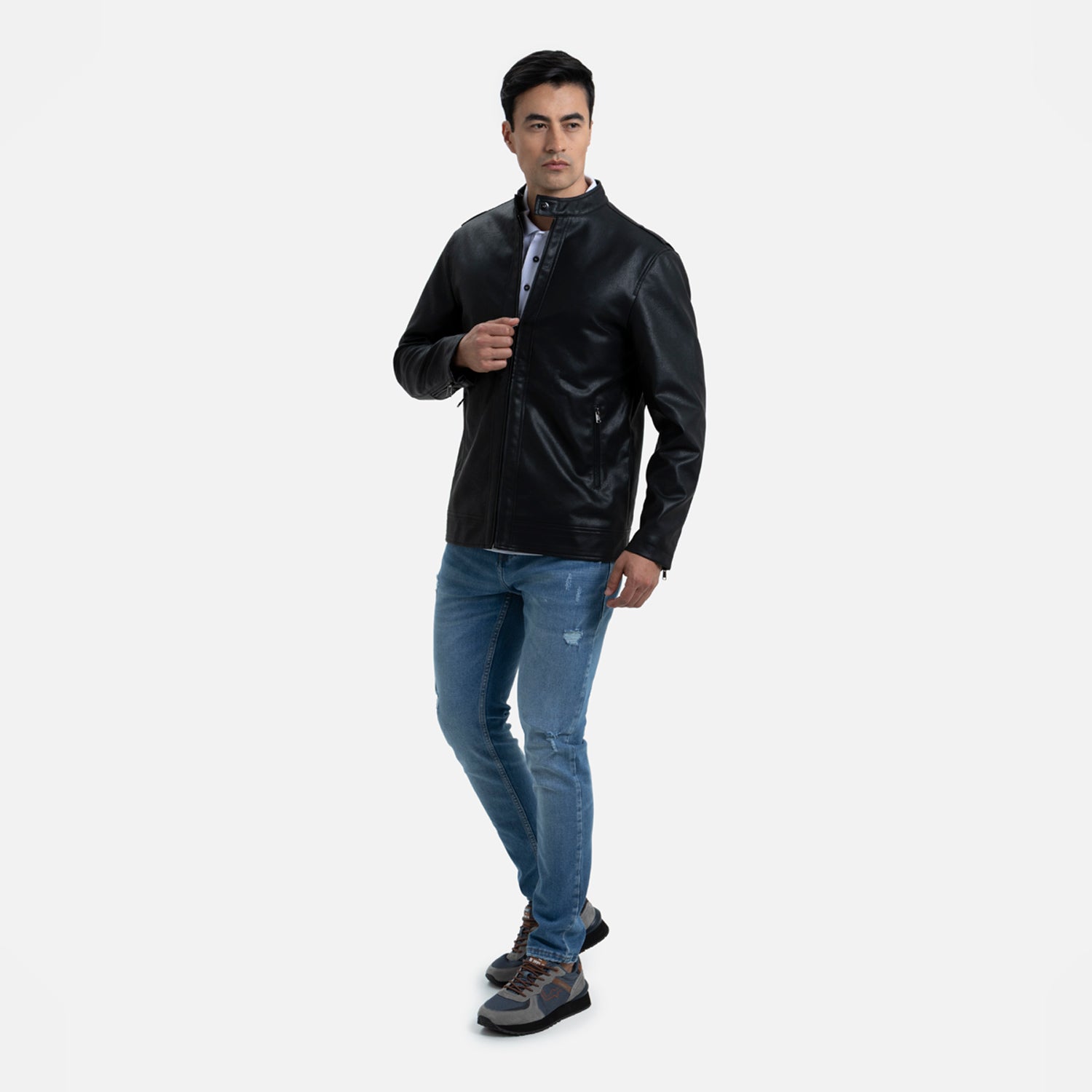 CHAQUETA BIKER COLOR NEGRO
