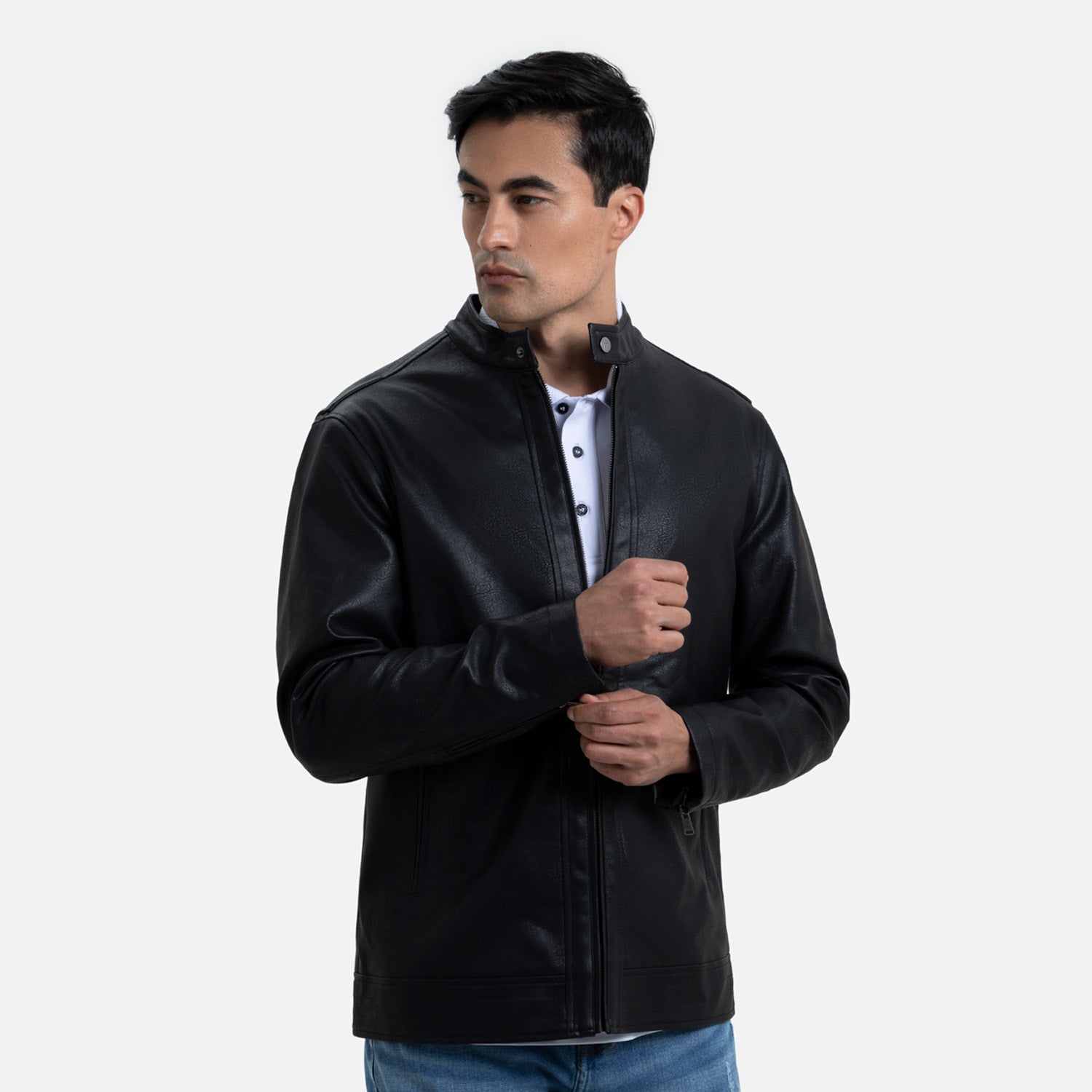 CHAQUETA BIKER COLOR NEGRO