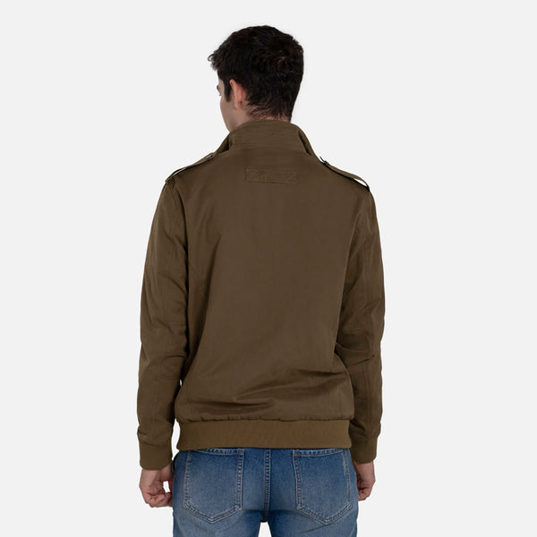 CHAQUETA BOMBER COLOR VERDE MILITAR