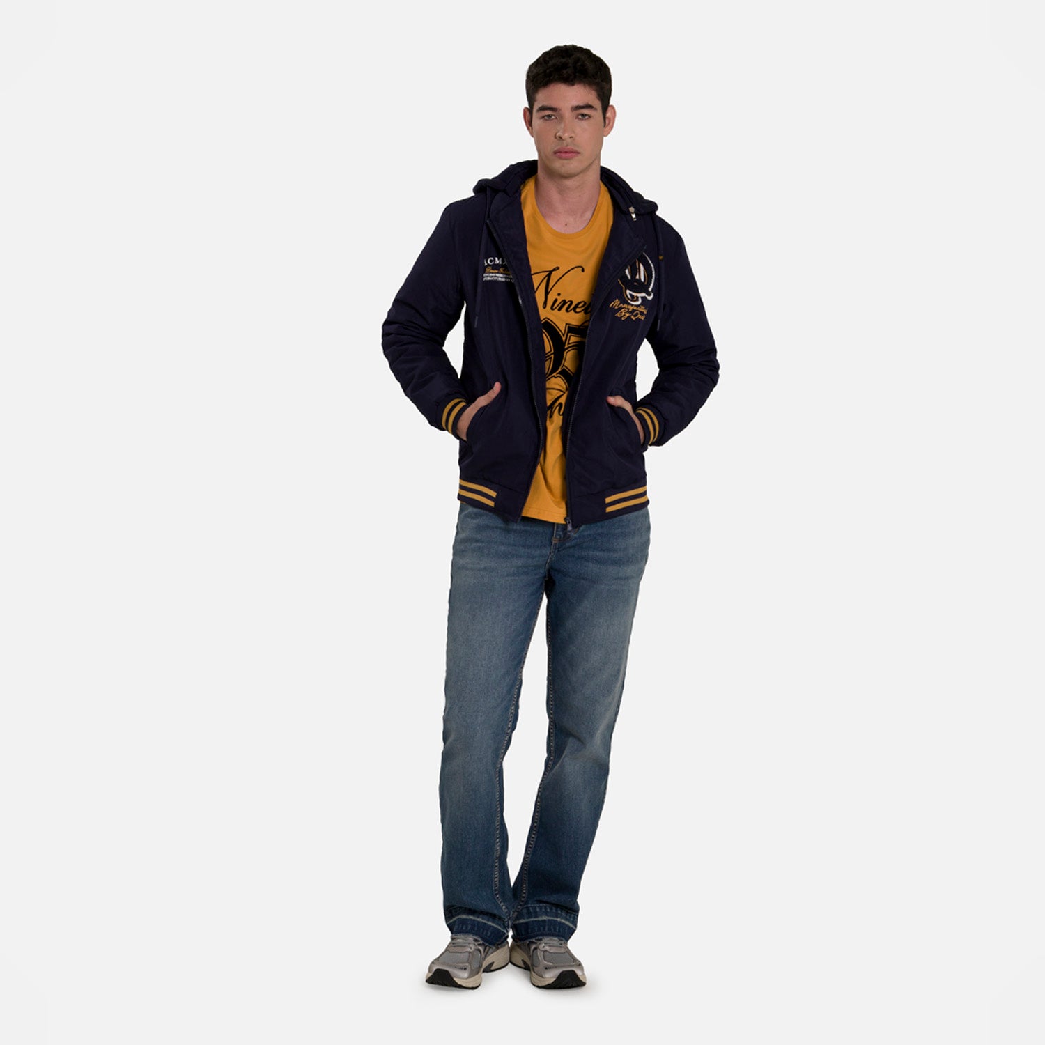 CHAQUETA BOMBER COLOR AZUL OSCURO