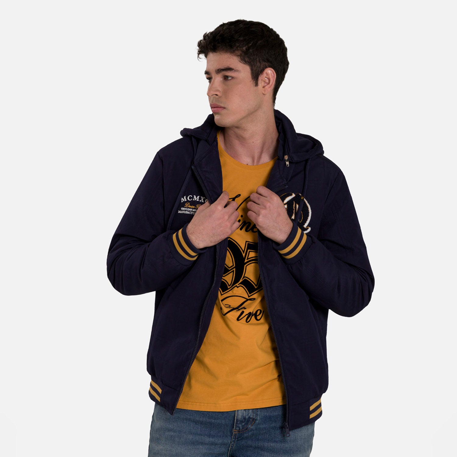 CHAQUETA BOMBER COLOR AZUL OSCURO