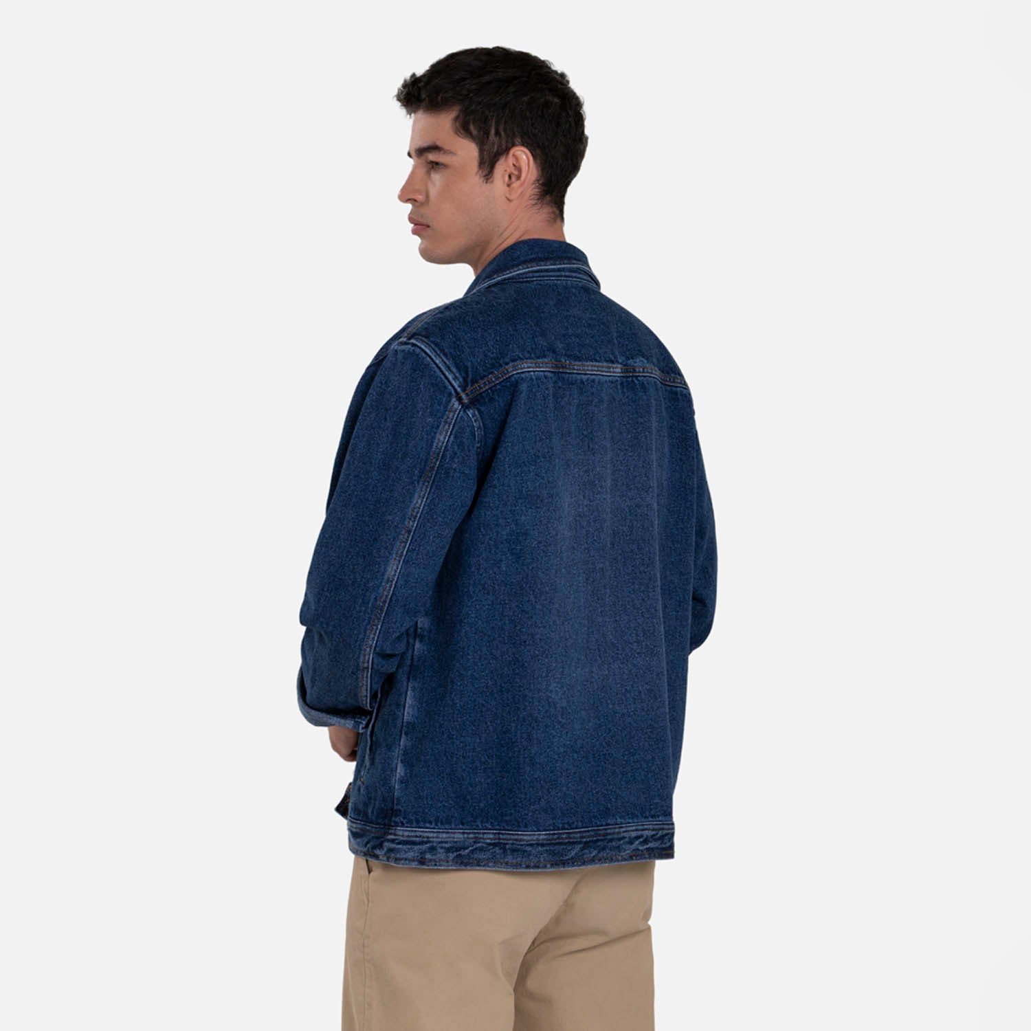 CHAQUETA TRUCKER COLOR AZUL MEDIO OSCURO