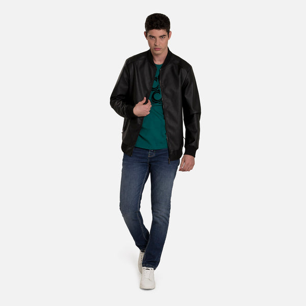 CHAQUETA BOMBER COLOR NEGRO