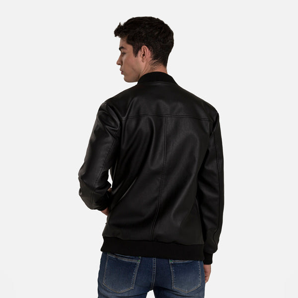 CHAQUETA BOMBER COLOR NEGRO