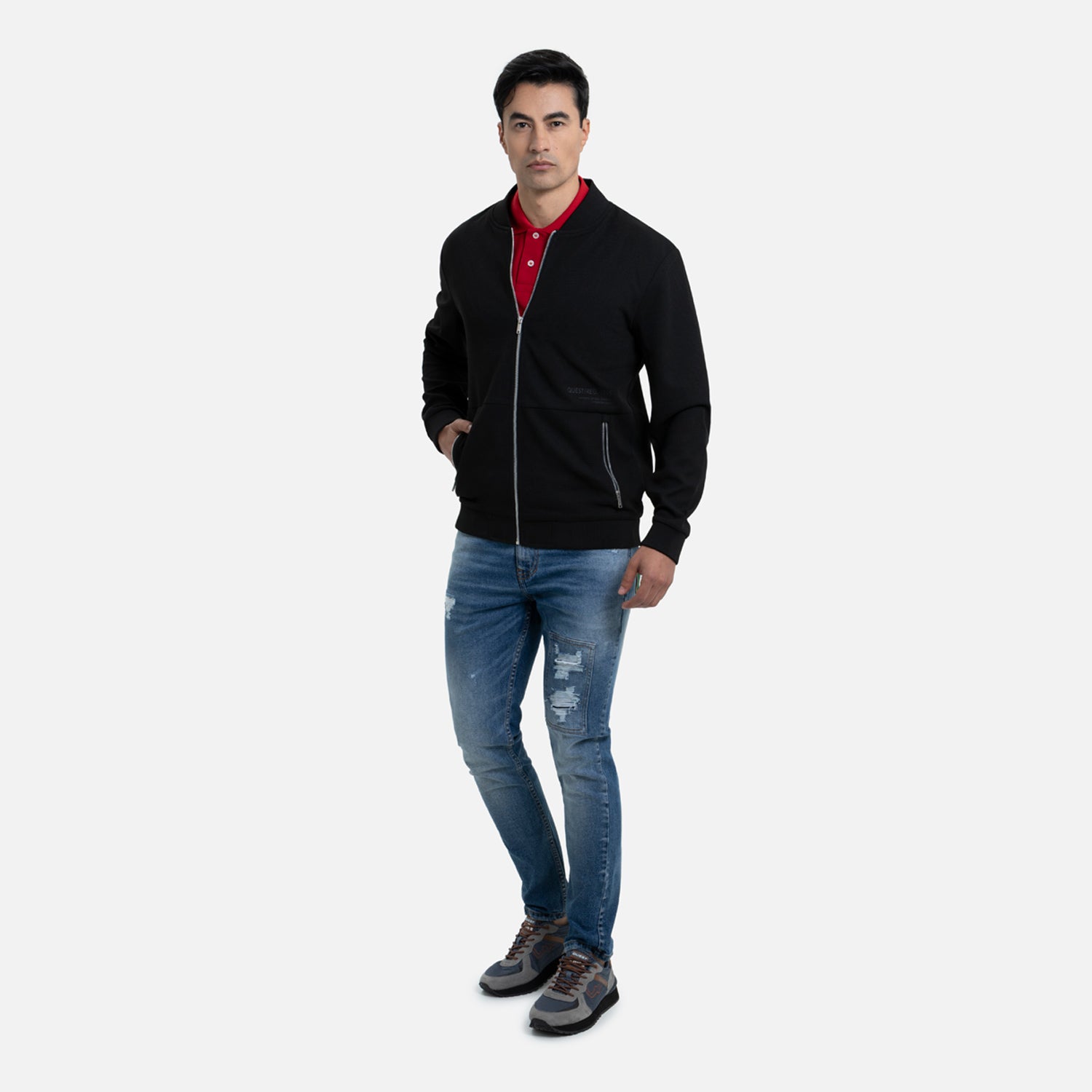 CHAQUETA BOMBER COLOR NEGRO