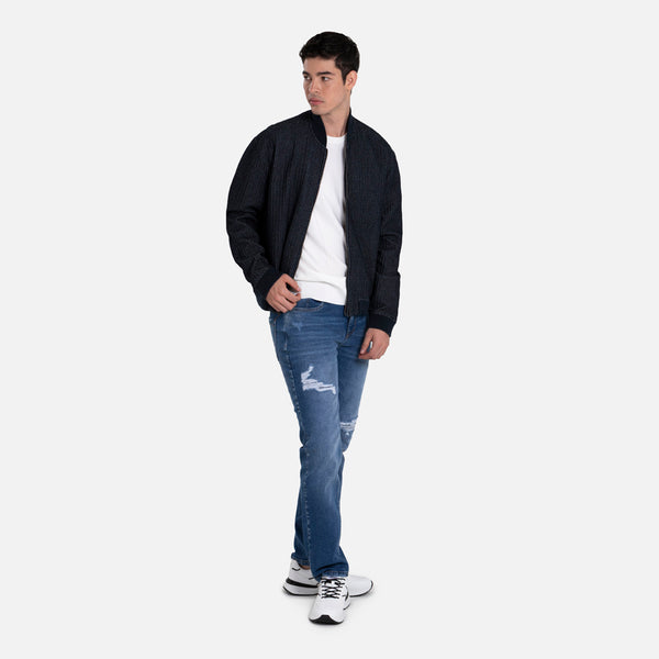 CHAQUETA BOMBER COLOR AZUL OSCURO