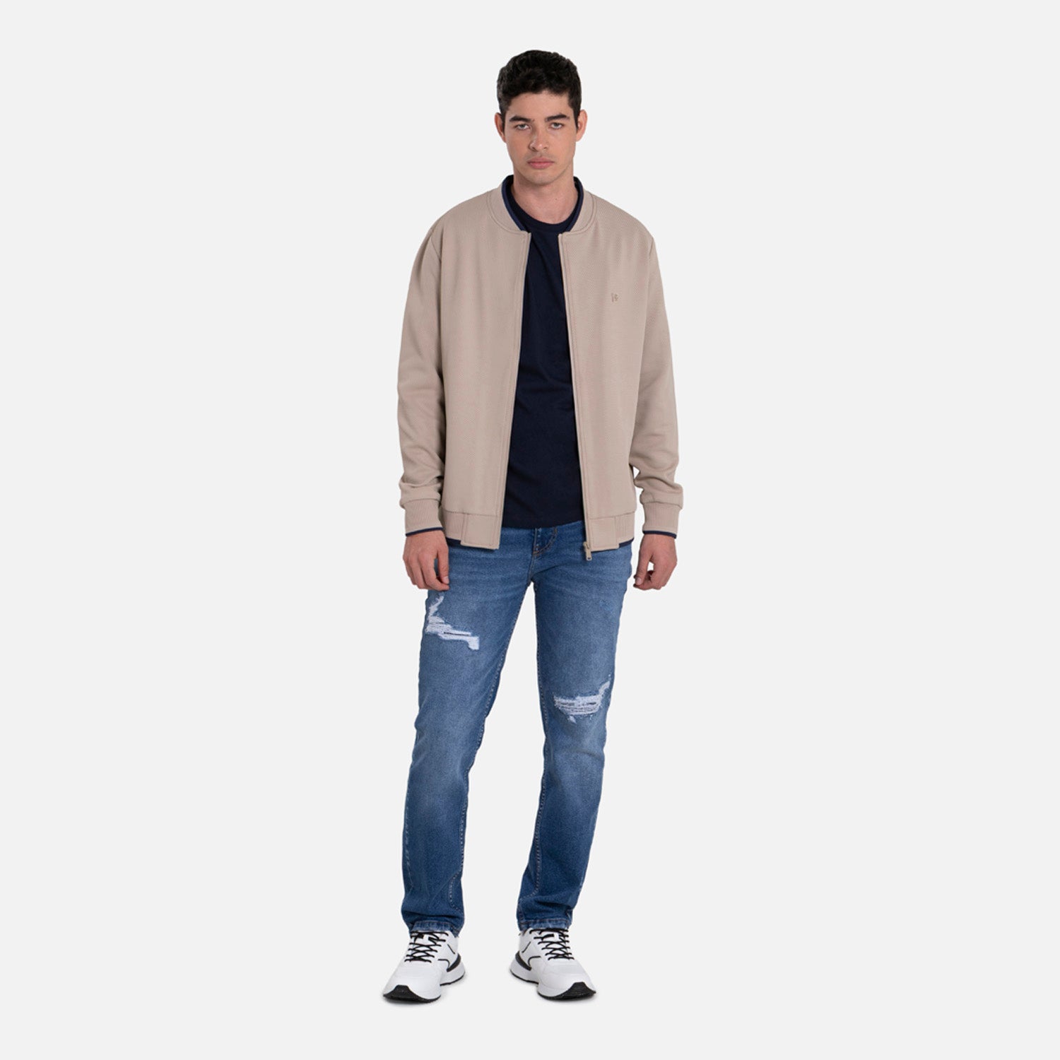 CHAQUETA BOMBER COLOR WHITECAP GRAY