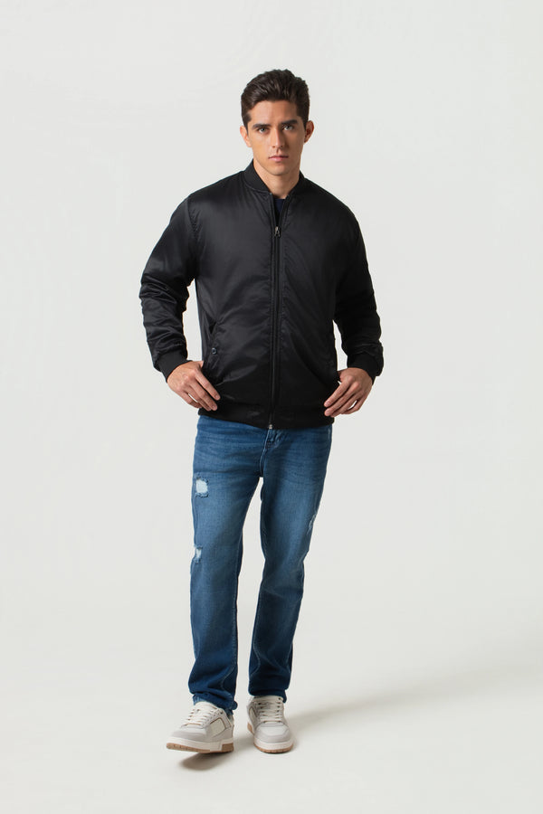 CHAQUETA BOMBER COLOR NEGRO