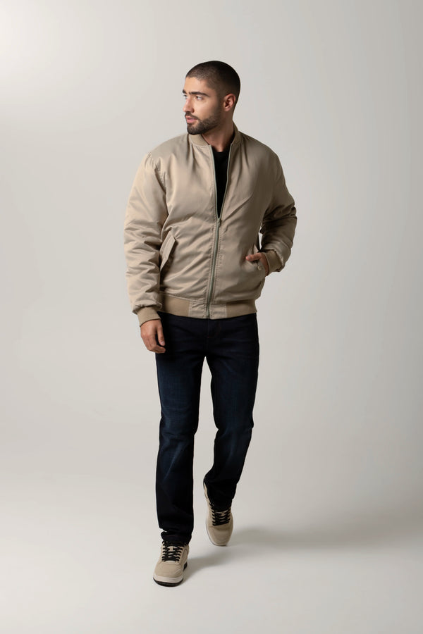 CHAQUETA BOMBER COLOR AVENA